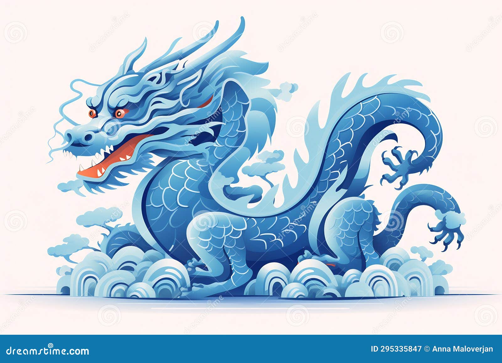 Blue Chinese Dragon Symbol of 2024. Chinese New Year Stock Image