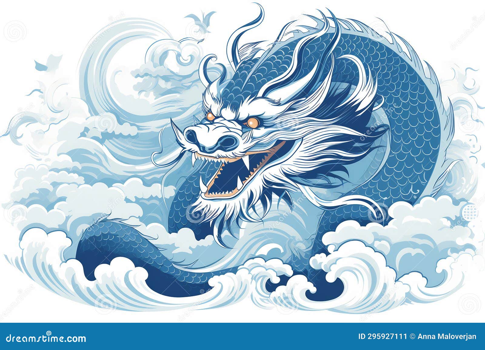 Blue Chinese Dragon Symbol of 2024. Chinese New Year Stock Image
