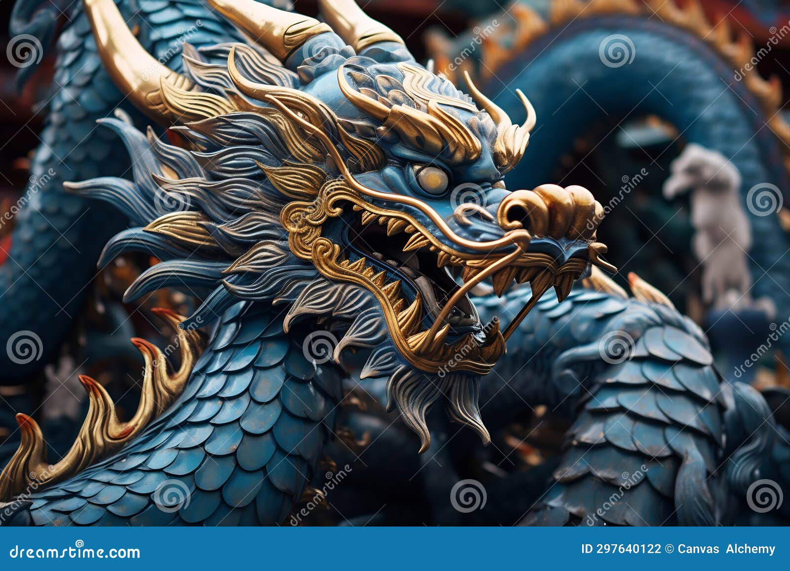 Blue Chinese Dragon Symbol of 2024. Chinese New Year Stock Photo