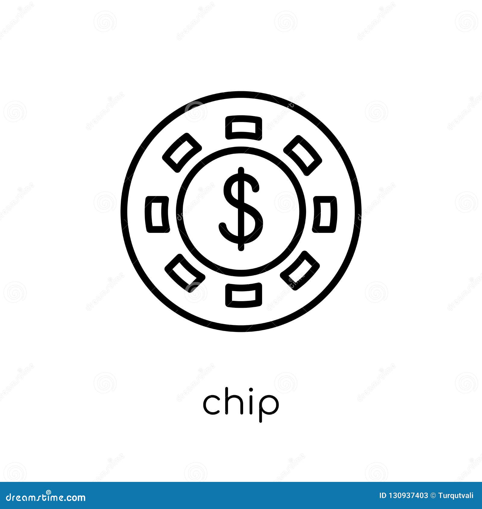 Blue Chip Icon from Blue Chip Collection. Stock Vector Illustration