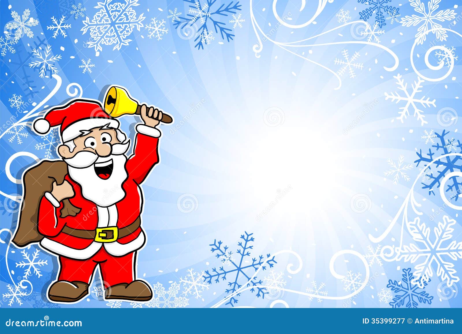 Blue Christmas Background with Santa Claus Stock Vector - Illustration of  snow, happy: 35399277