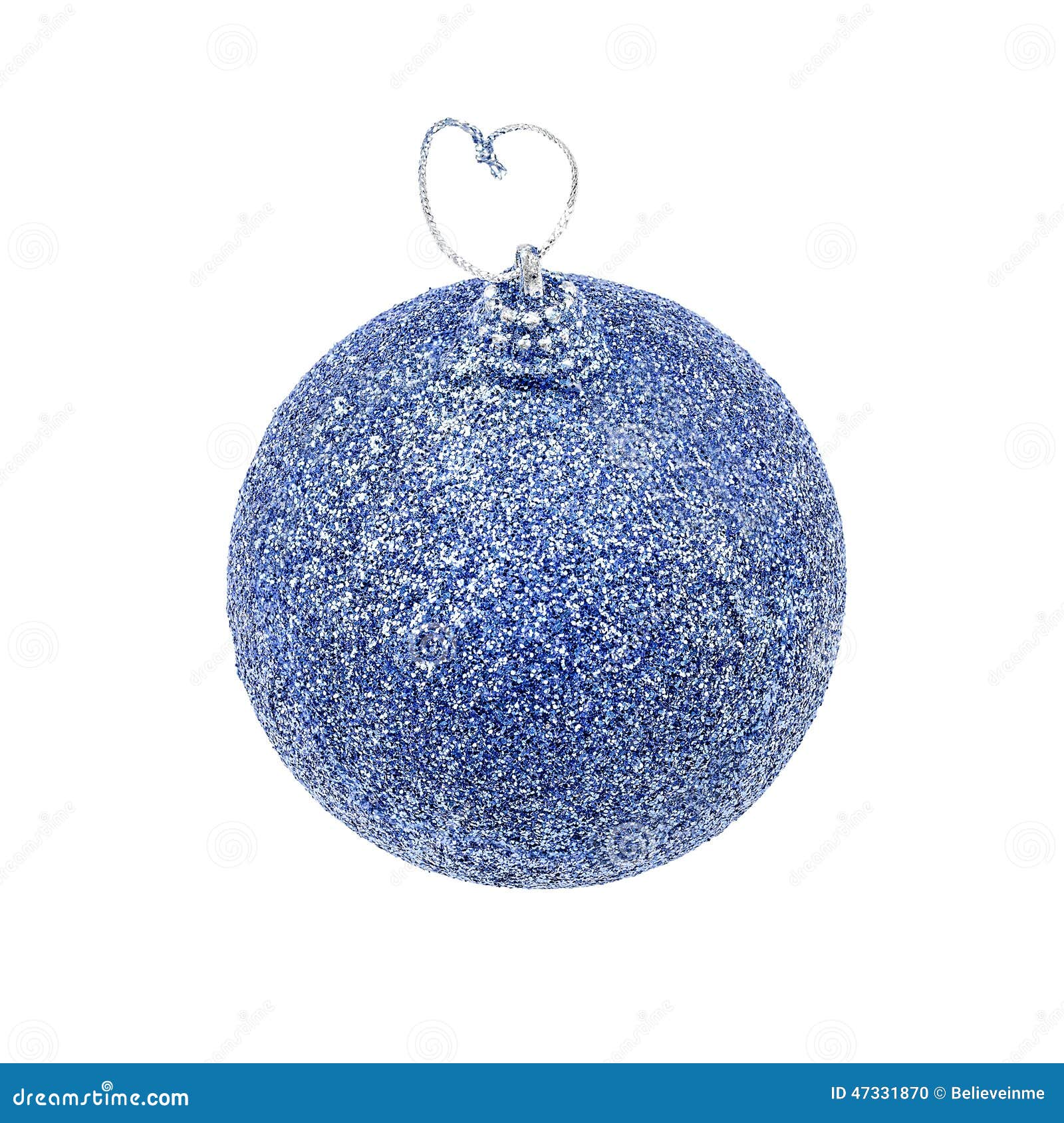 Blue Christmas bauble isolated on white background