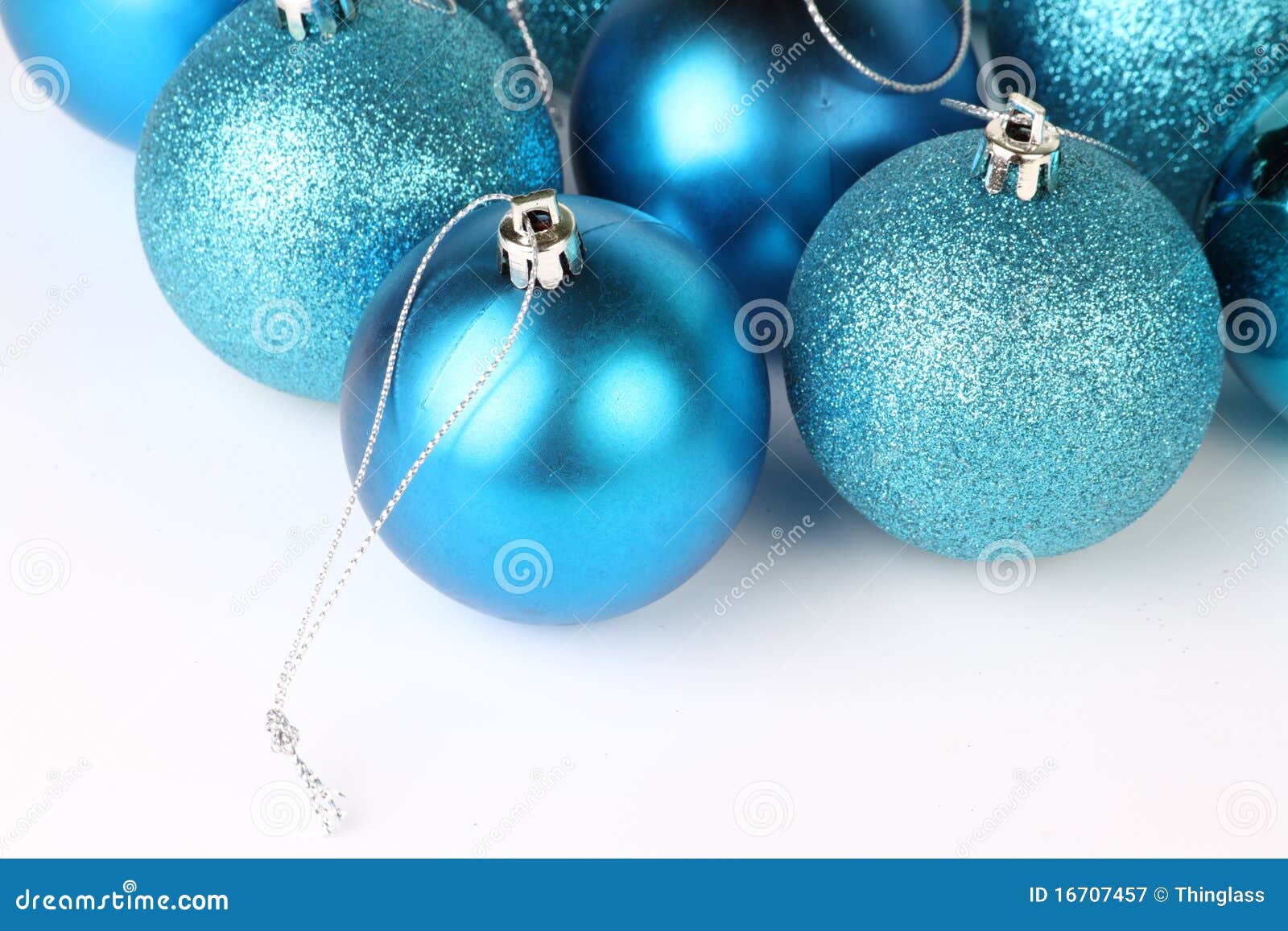 Blue Christmas Baubles stock image. Image of group, white - 16707457