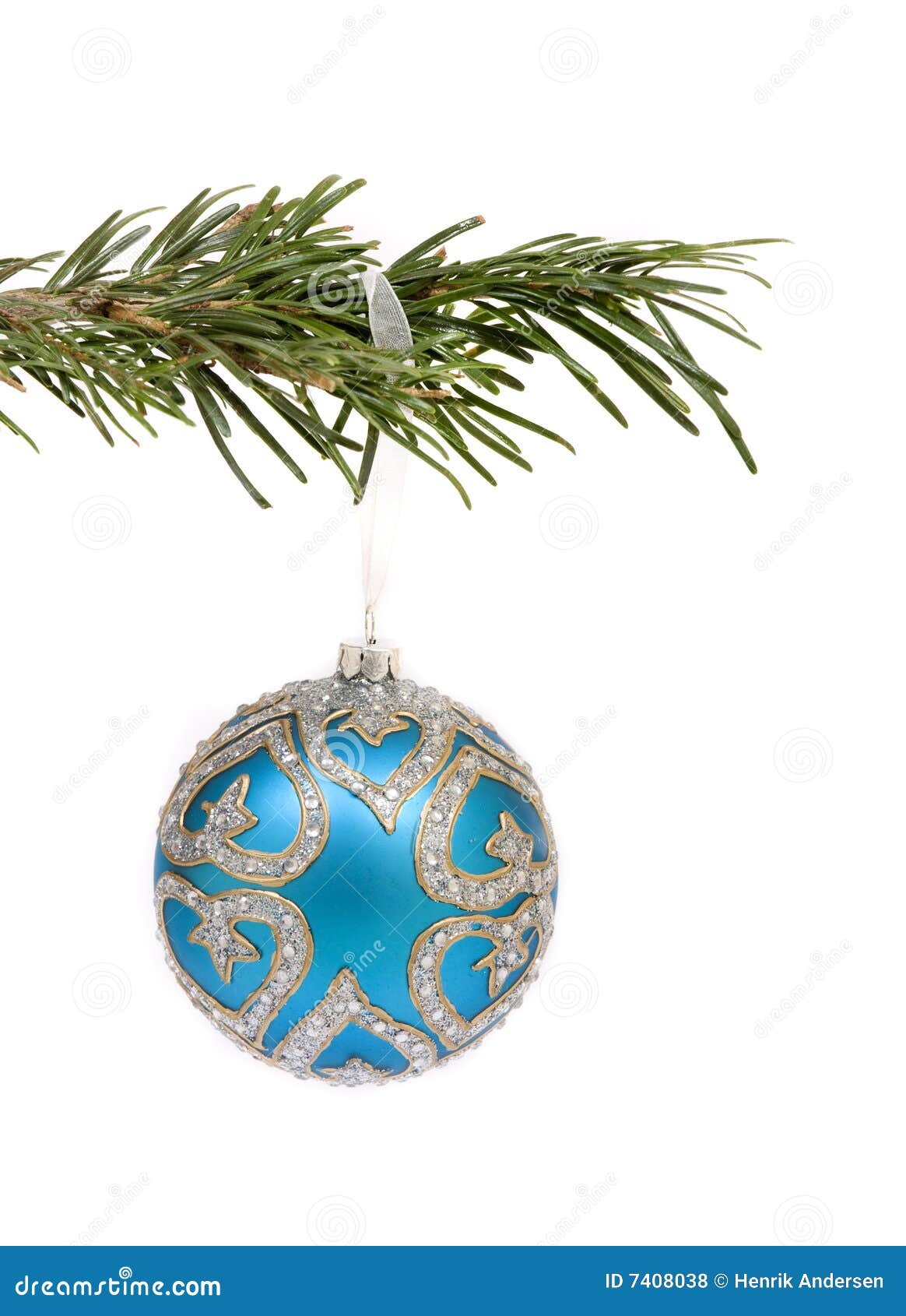 Blue Christmas Decoration Ball Stock Photo Image of closeup, round