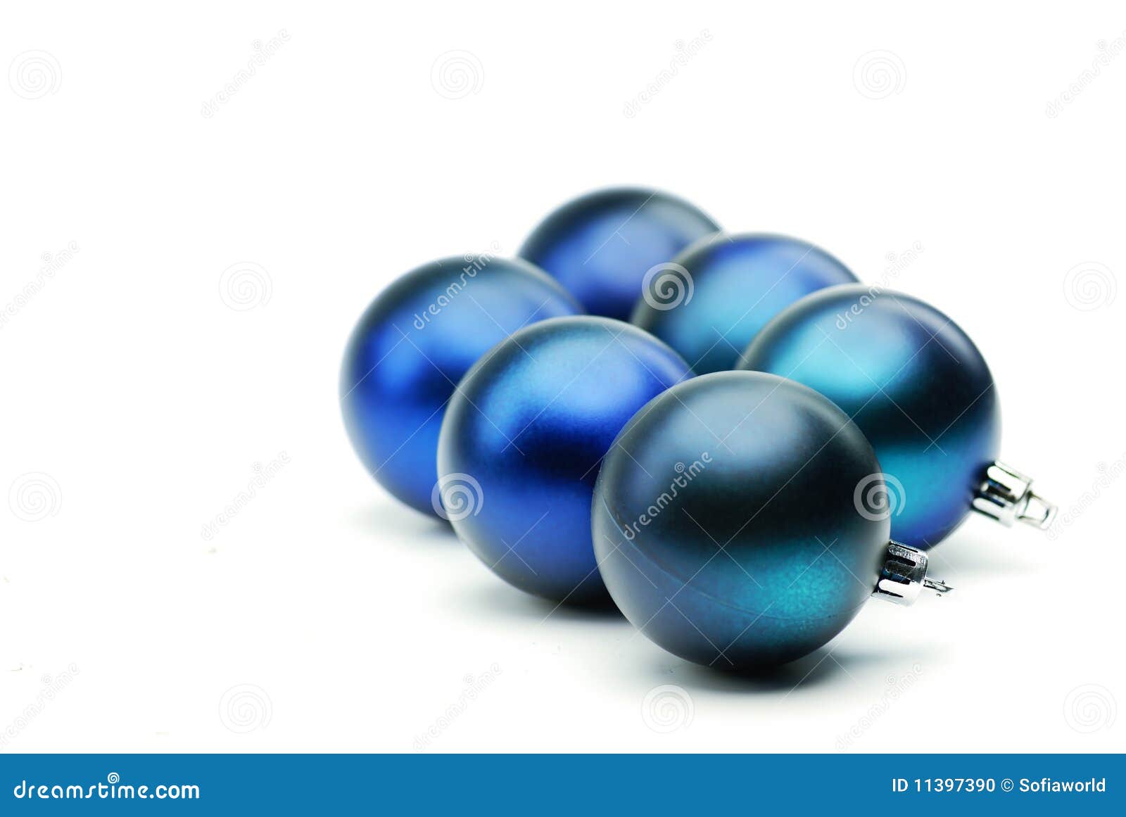 Blue Christmas Decoration Balls. Stock Photo - Image of gray, decor ...