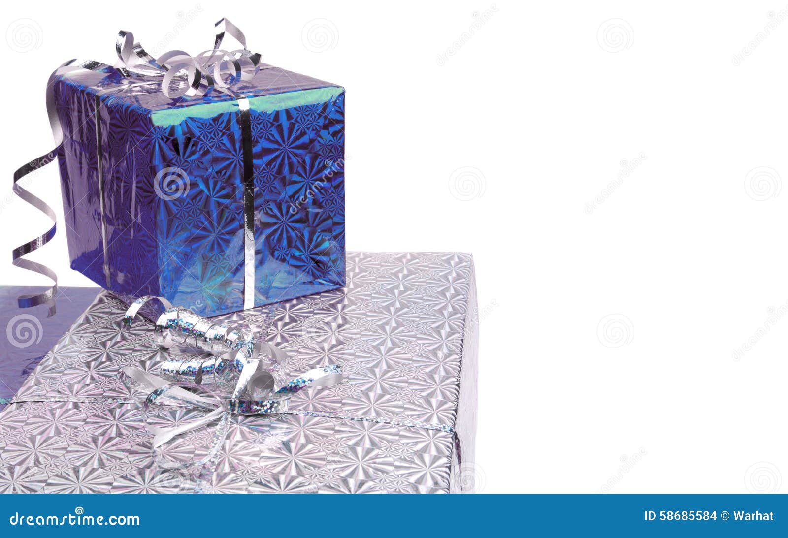Blue Christmas Gift Boxes On White Background Stock Photo Image of objects, birthday 58685584