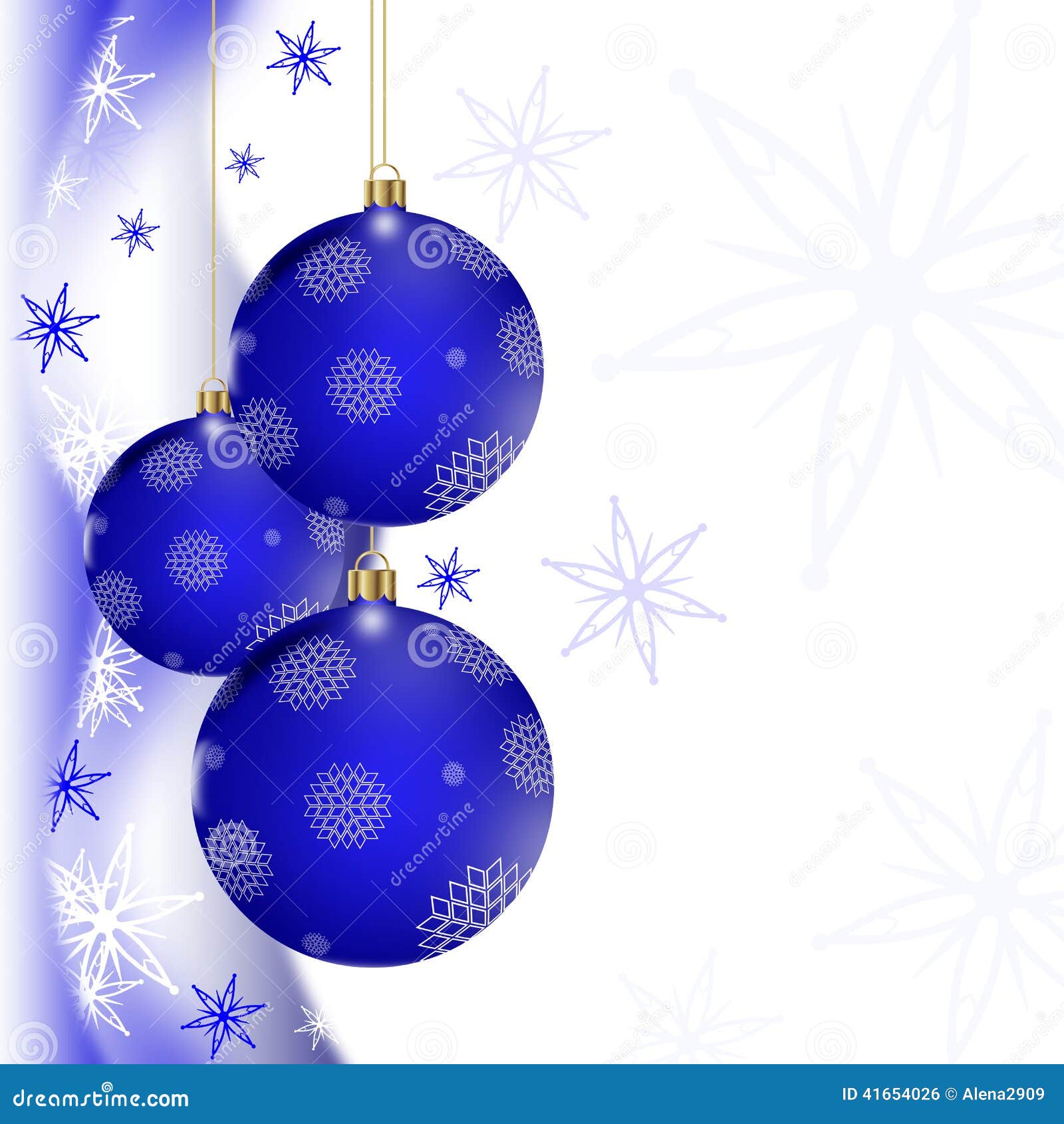 Blue Christmas Greeting Card Stock Illustration - Image 