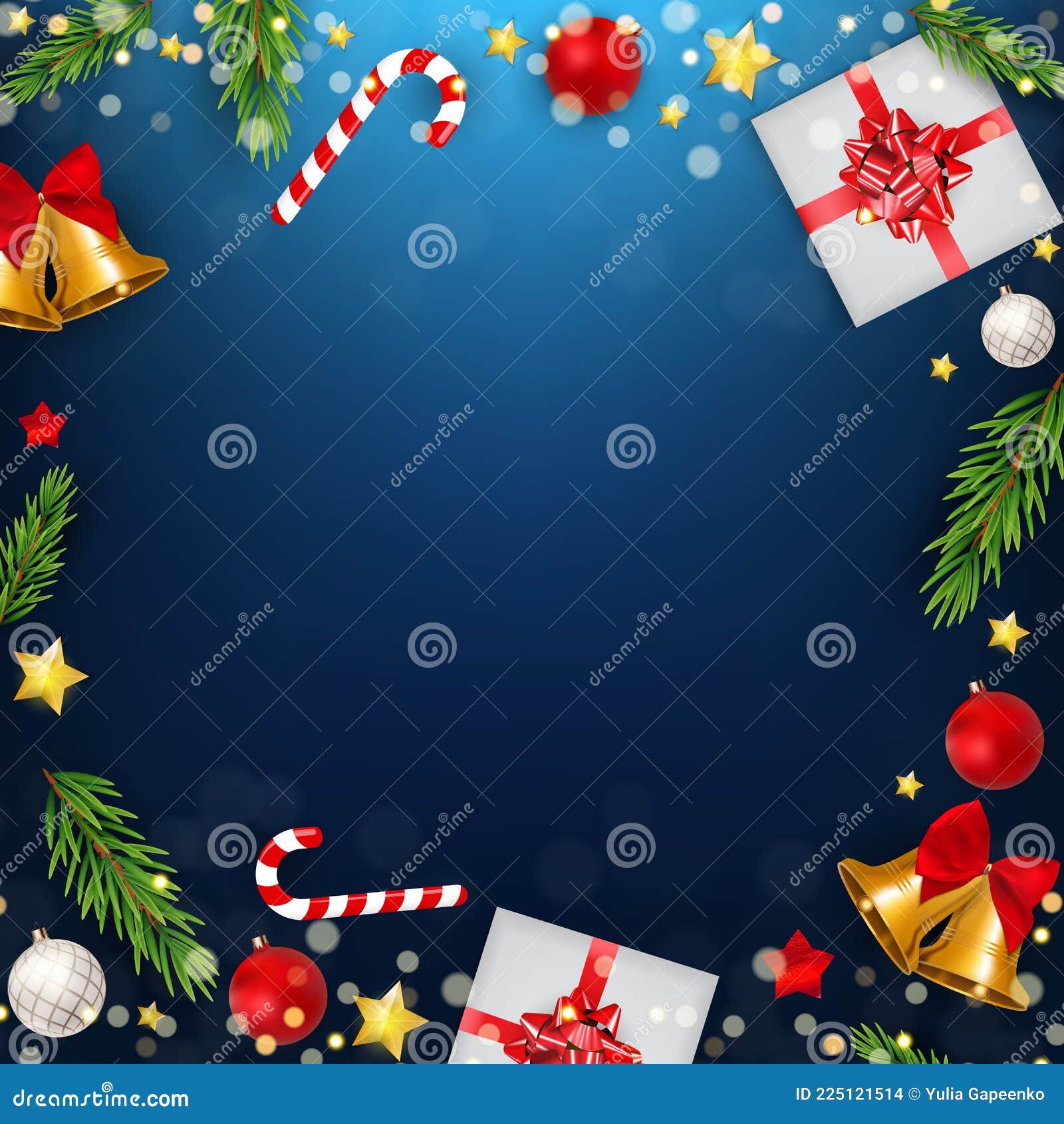 Blue Christmas Holiday Party Background. Happy New Year and Merry Christmas  Poster Template Stock Vector - Illustration of holiday, design: 225121514