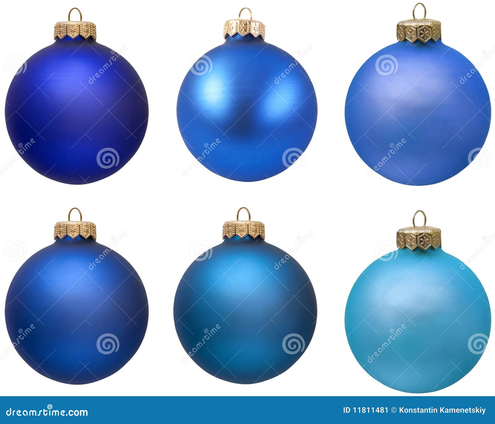 Blue Christmas Ornament Collection. Stock Image Image of single