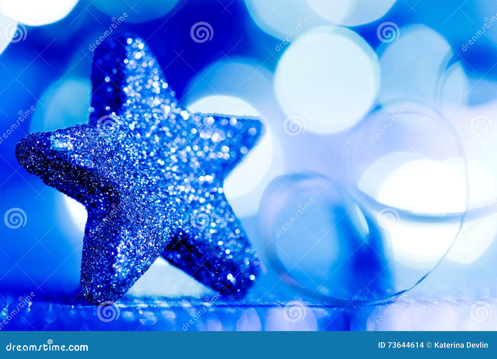 Blue Christmas Star and Glitter Stock Photo Image of gift, party