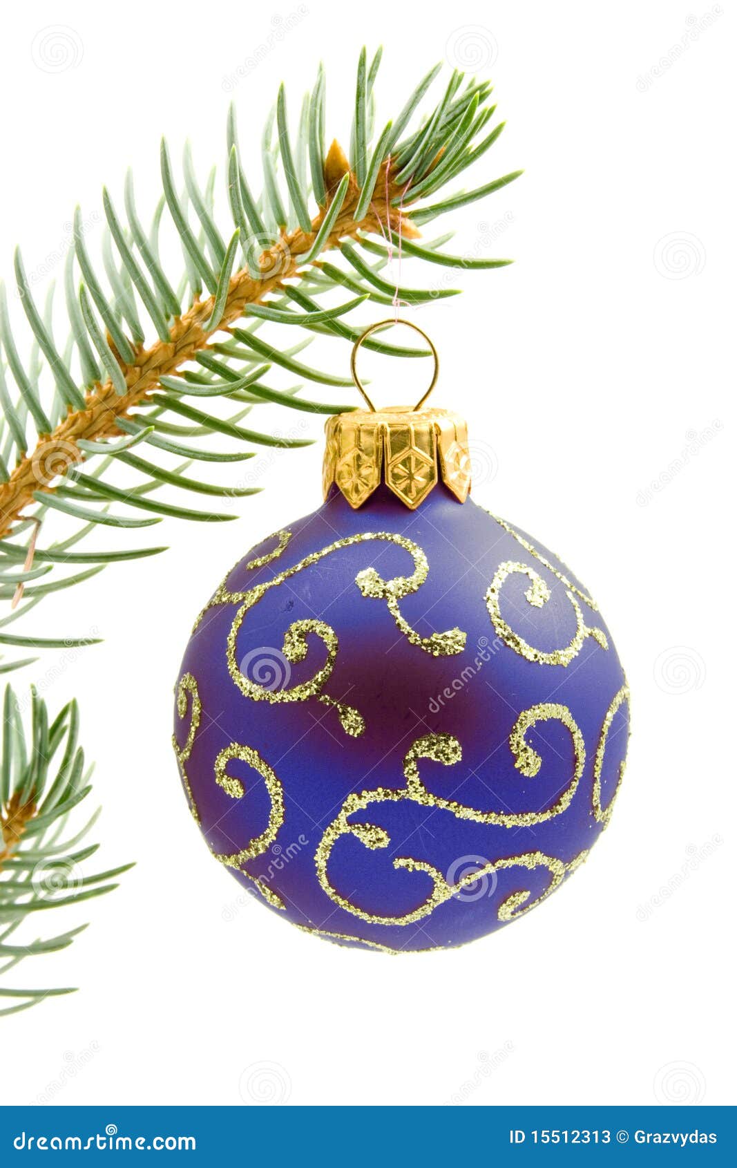 Blue Christmas tree ball stock image. Image of hanging 15512313