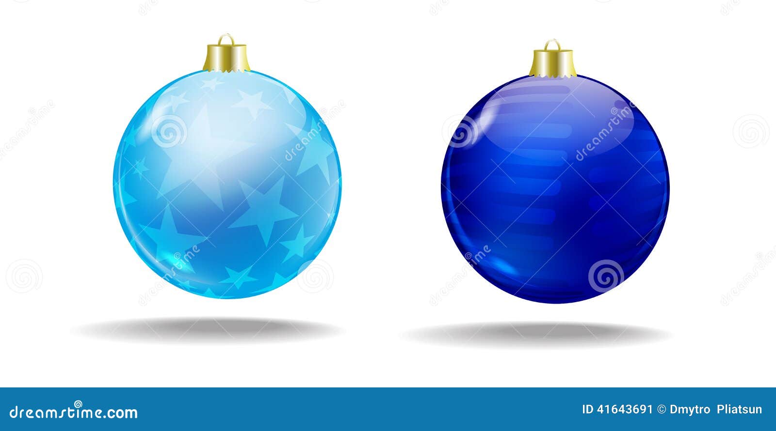 Blue Christmas Tree Balls. Vector. Isolated Stock Vector Illustration