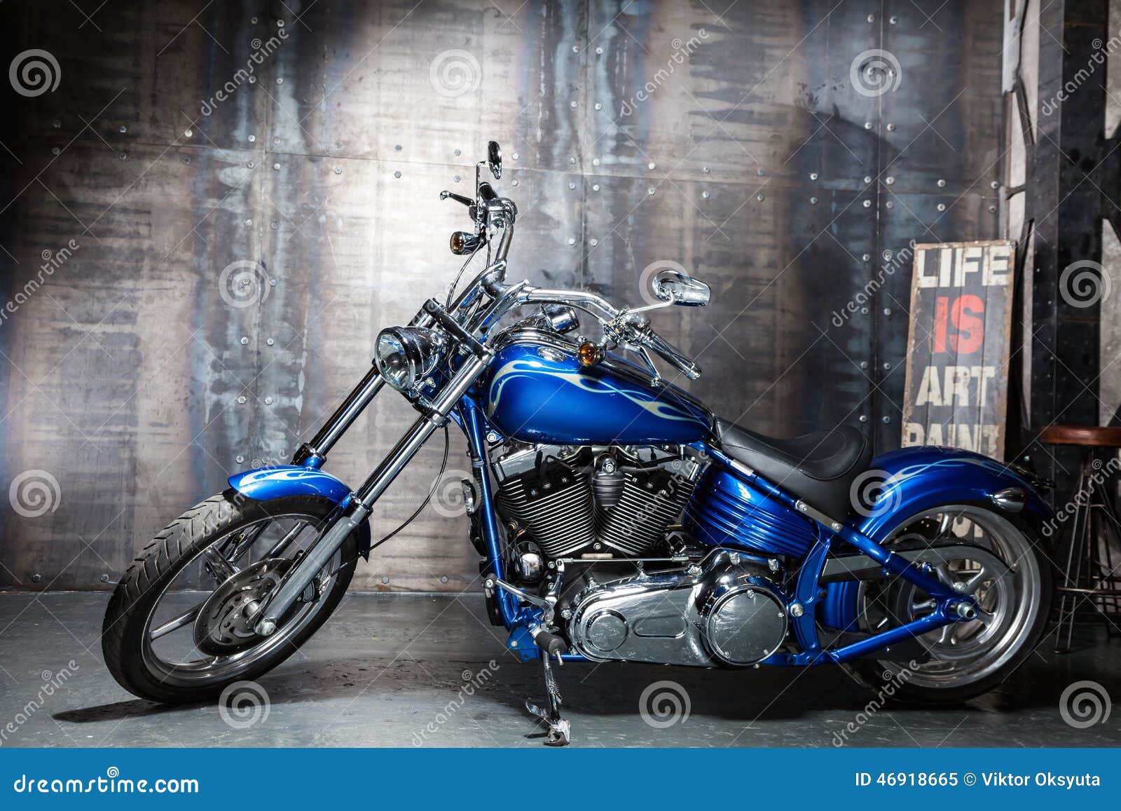 blue chrome bike