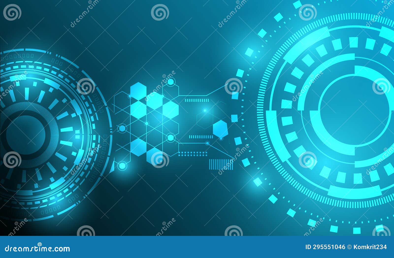 blue circles circuit hi tech technology connecting networking abstract background