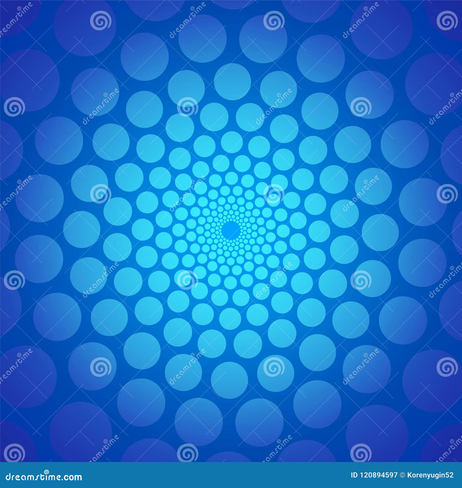blue circular background with polka dots for your , stock