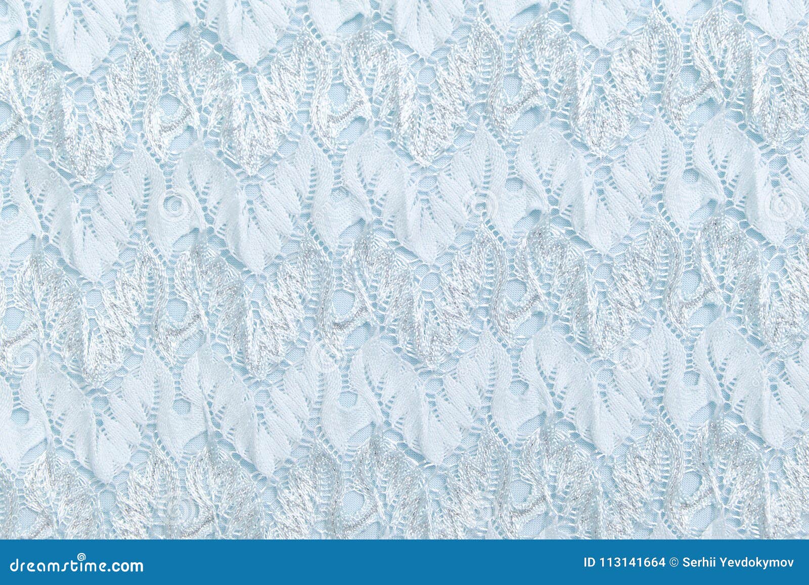 Blue Cloth with Embossed Pattern, Closeup. Texture Stock Photo Image