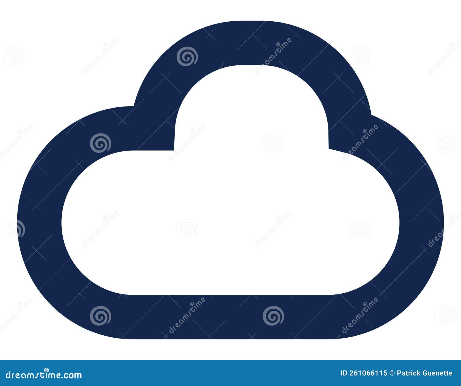 Blue cloud, icon stock vector. Illustration of space 261066115