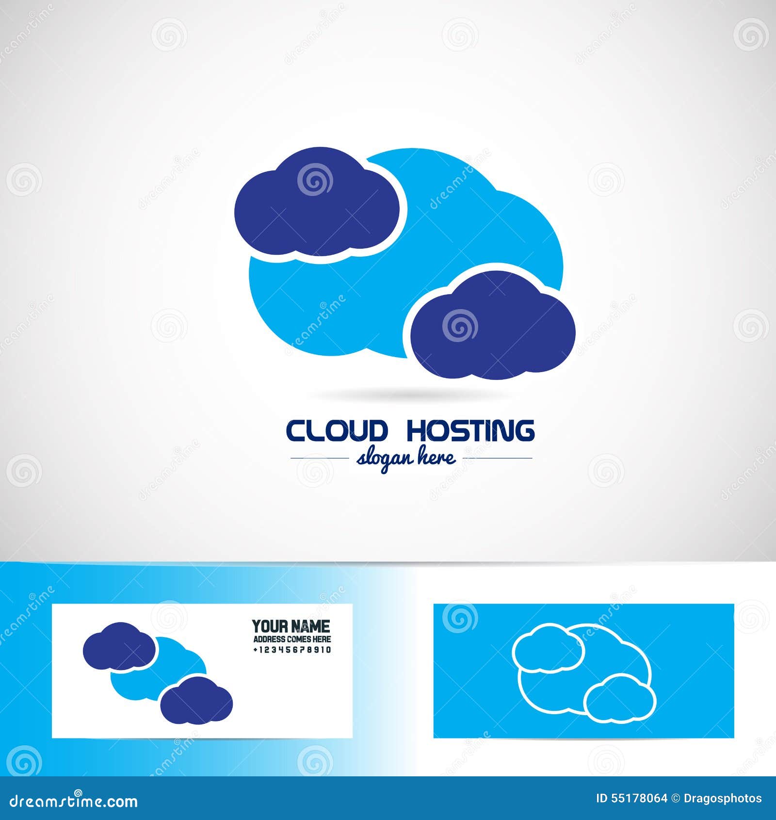 Blue cloud logo stock vector. Illustration of brand, card - 55178064