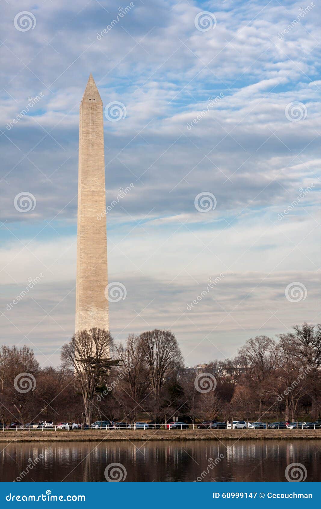 the washington monument from across the tidal basin