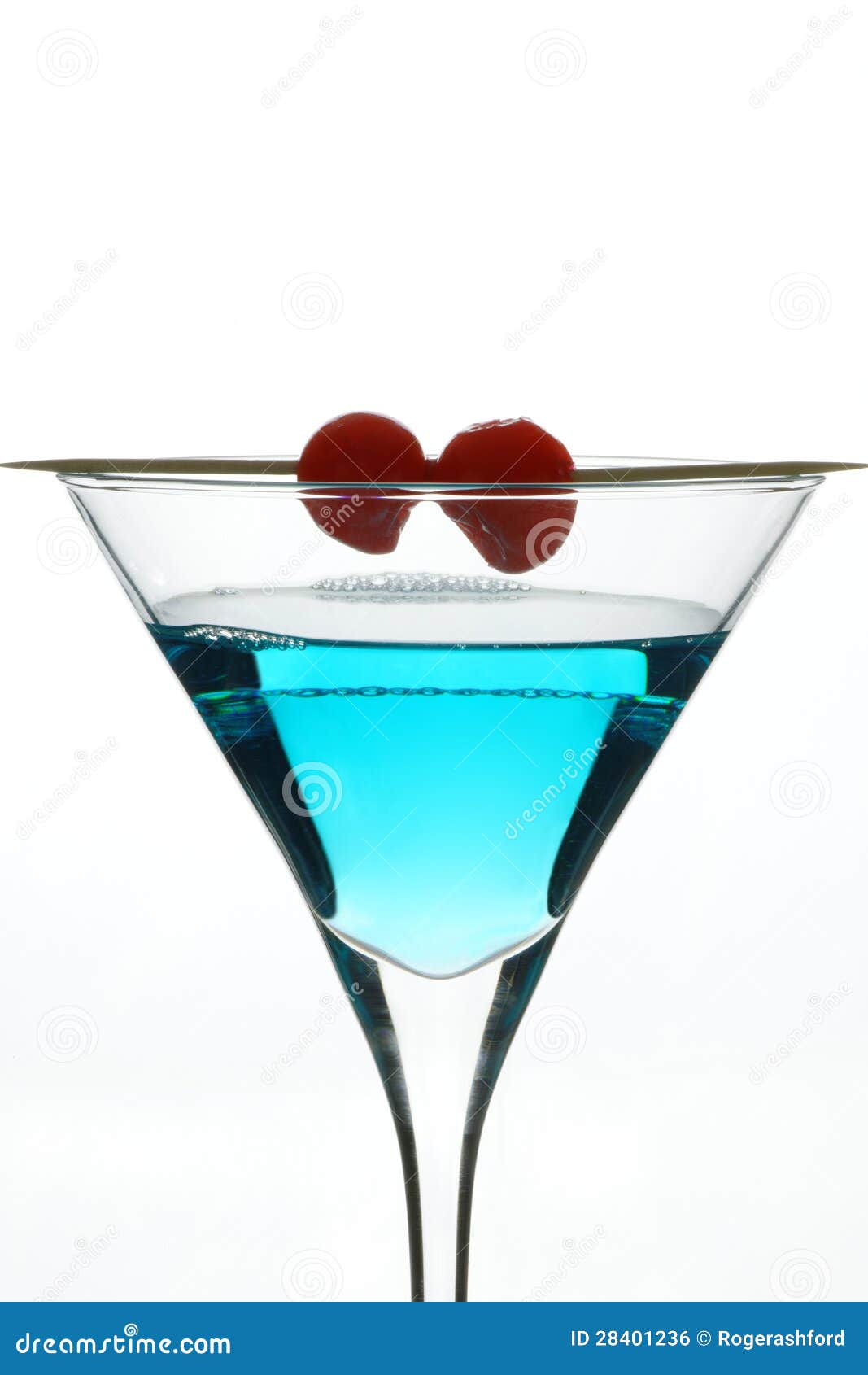 Blue Cocktail with Cherries Stock Photo Image of juice, enjoyment
