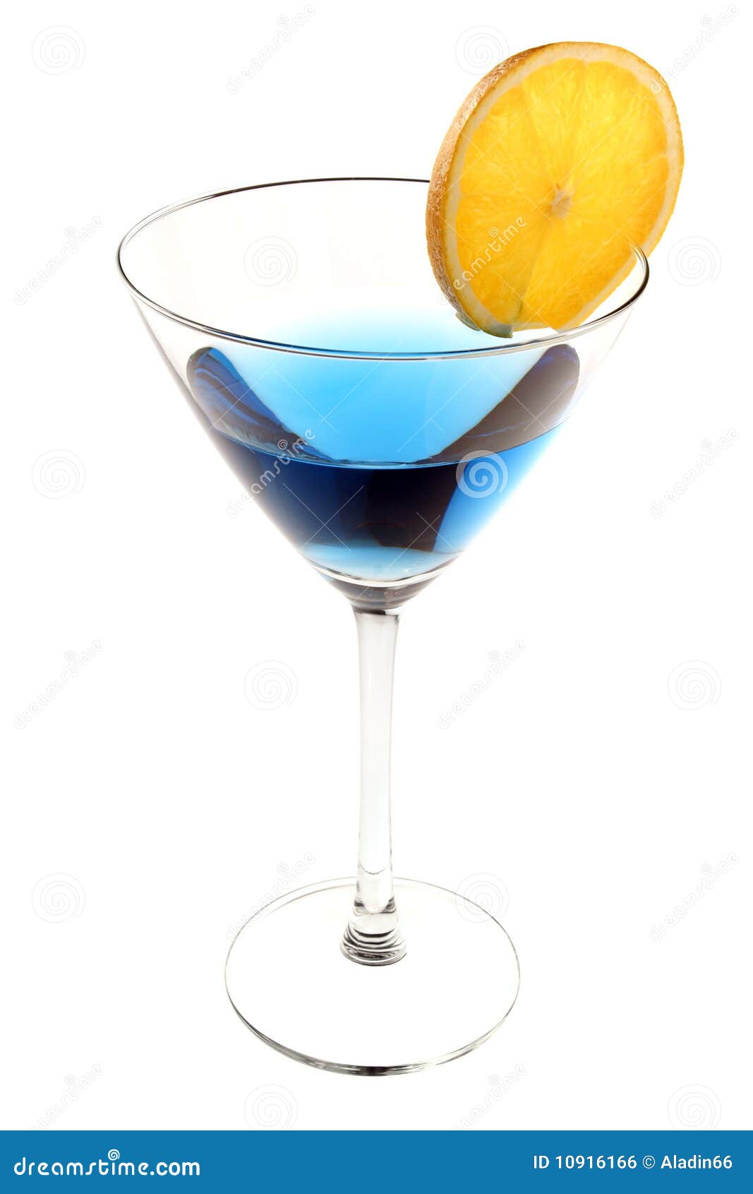 Blue Cocktail with Slice of Orange Stock Photo Image of orange, blue