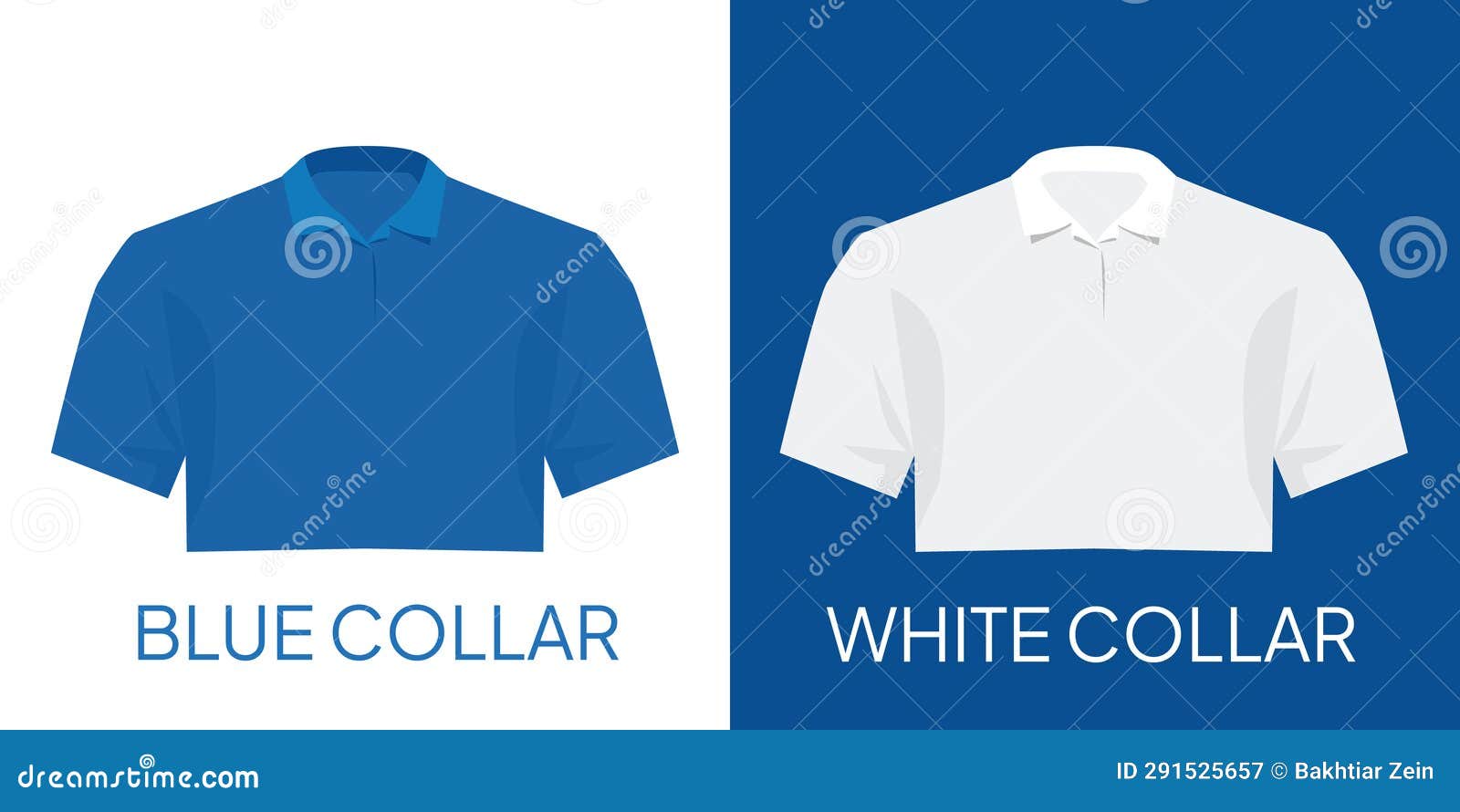 Blue Collar White Collar Job Worker Uniform Profession Stock