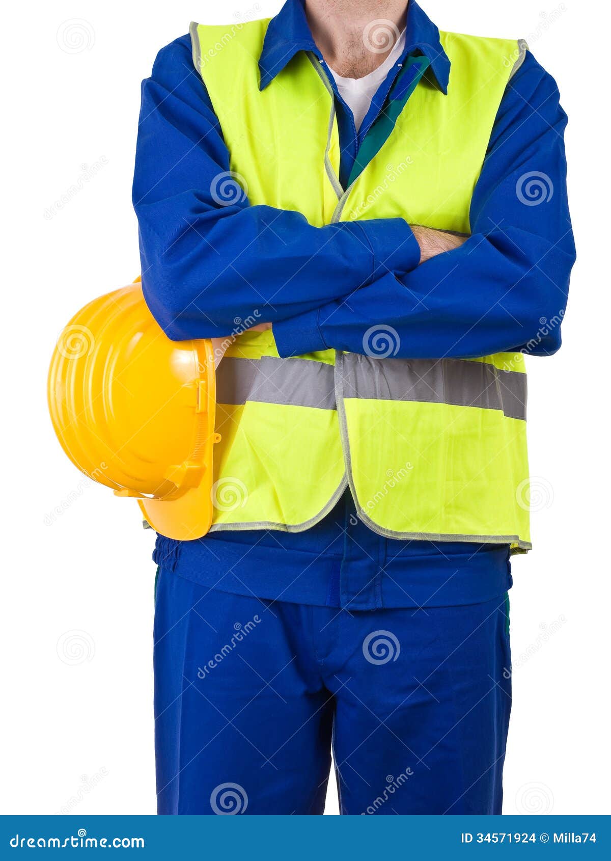 Blue collar worker. stock photo. Image of hardhat, personnel - 34571924
