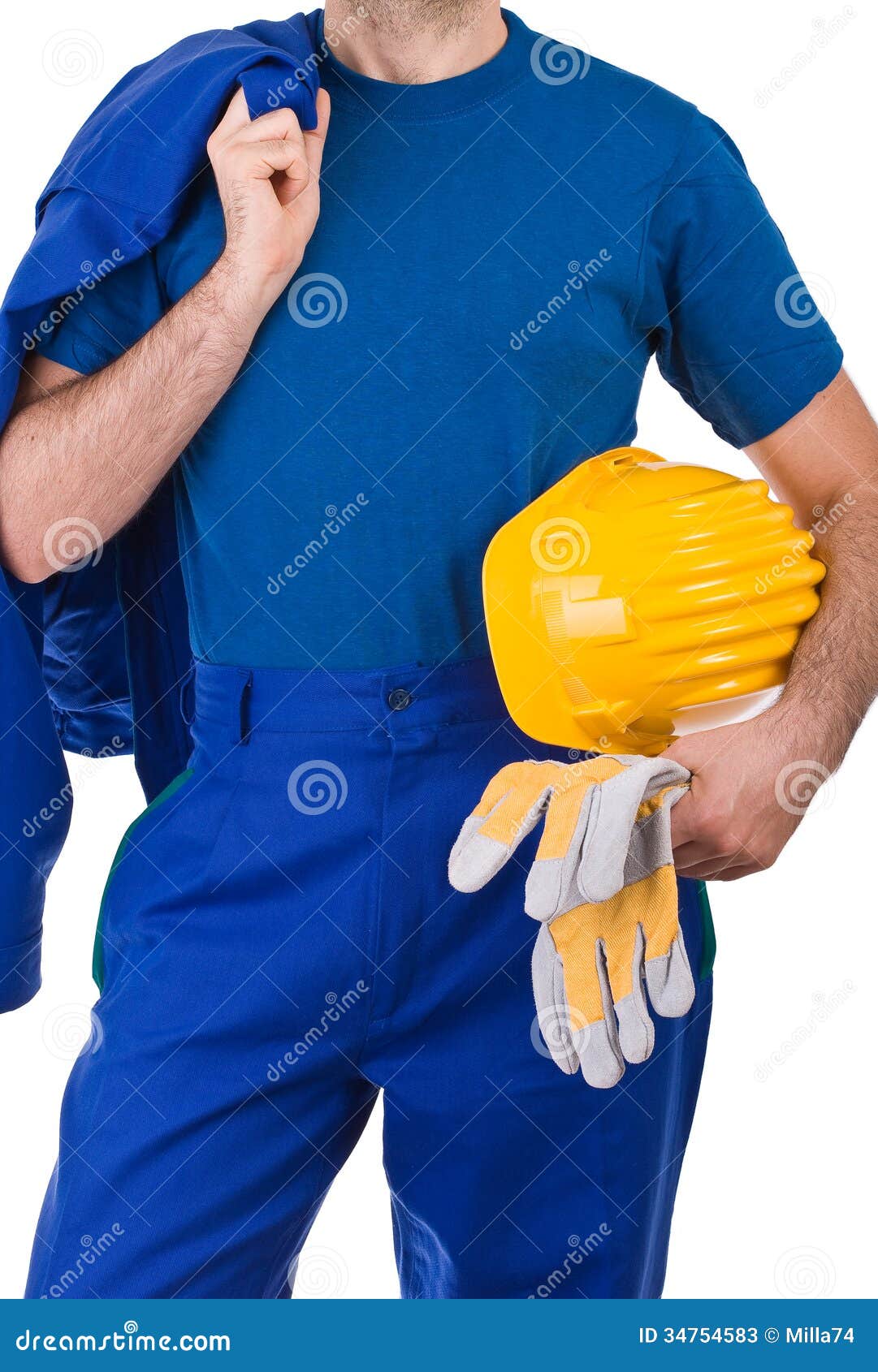 Blue collar worker. stock image. Image of gloves, foreman - 34754583