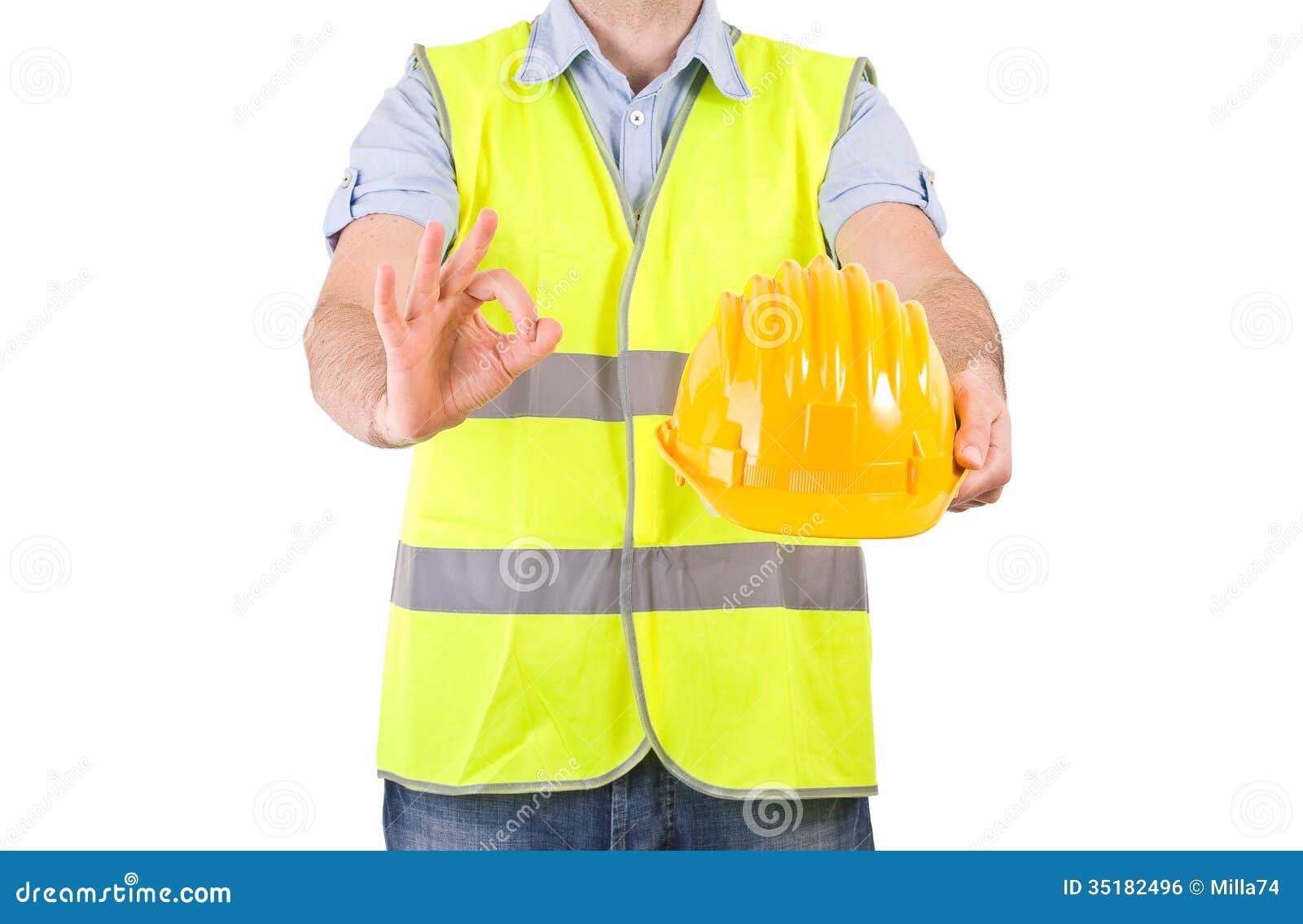 Blue collar worker. stock photo. Image of person, okay - 35182496