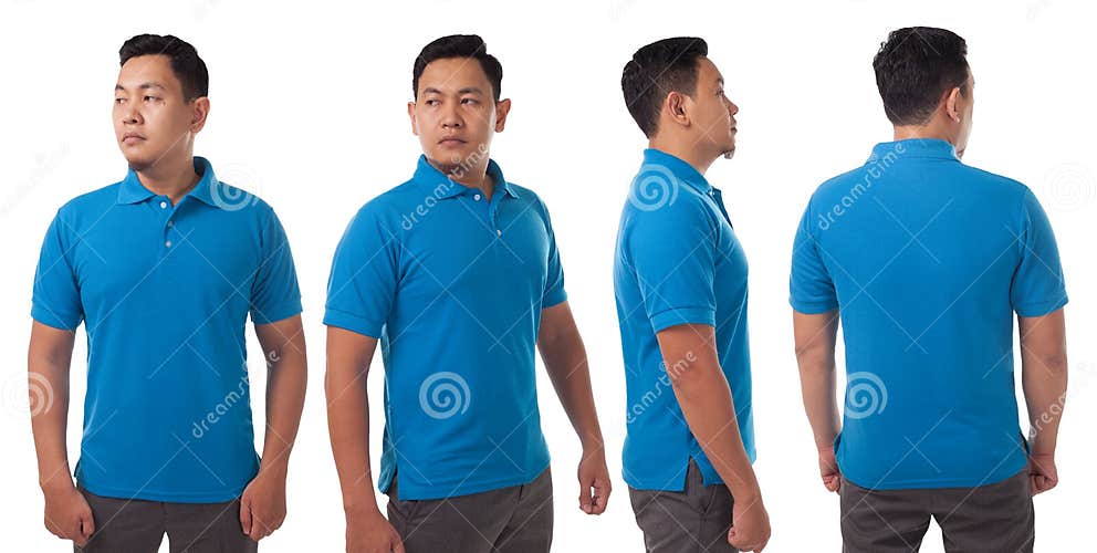 Blue Collared Shirt Design Template Stock Image - Image of clothing ...