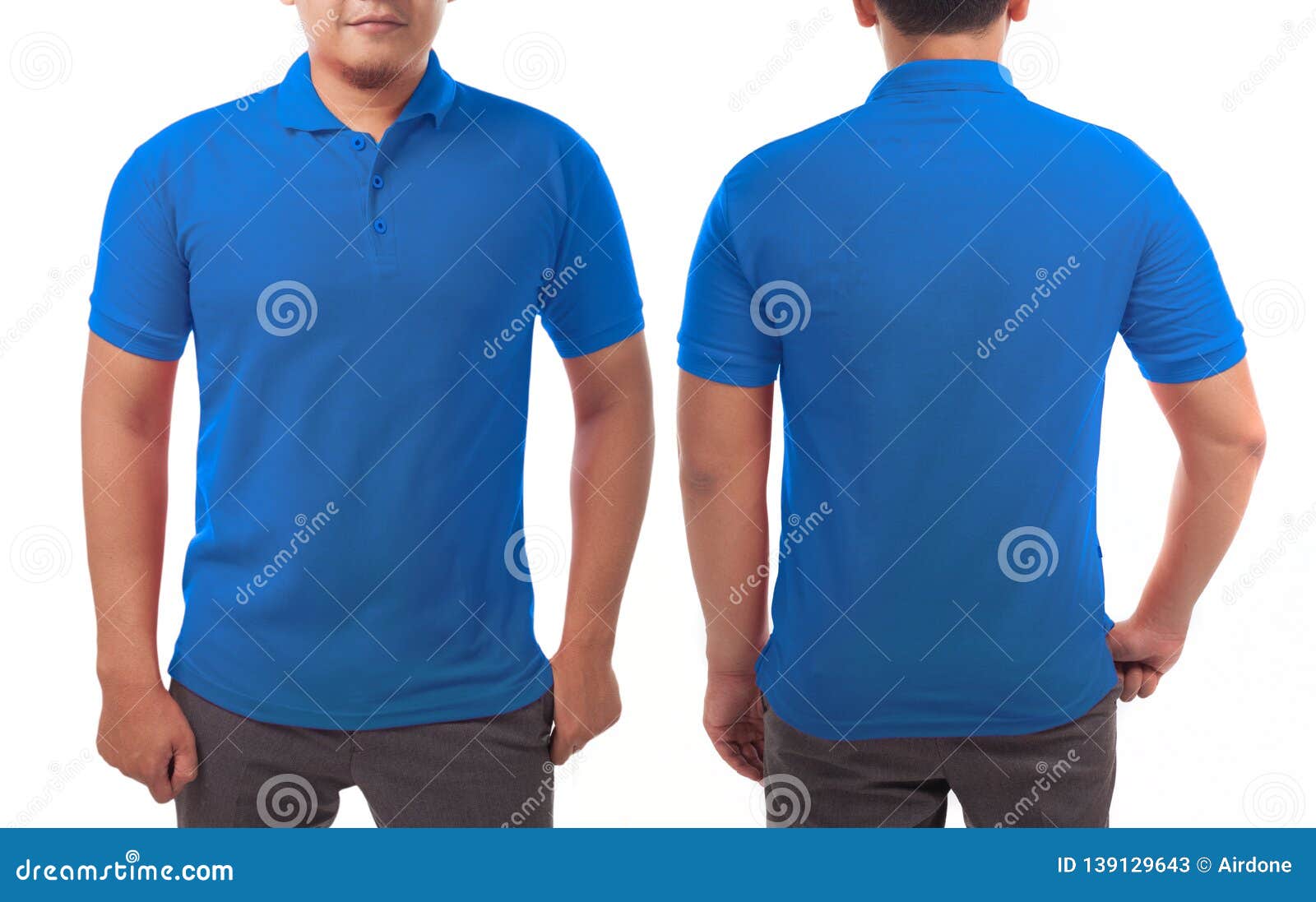 Blue Collared Shirt Design Template Stock Image - Image of closeup ...