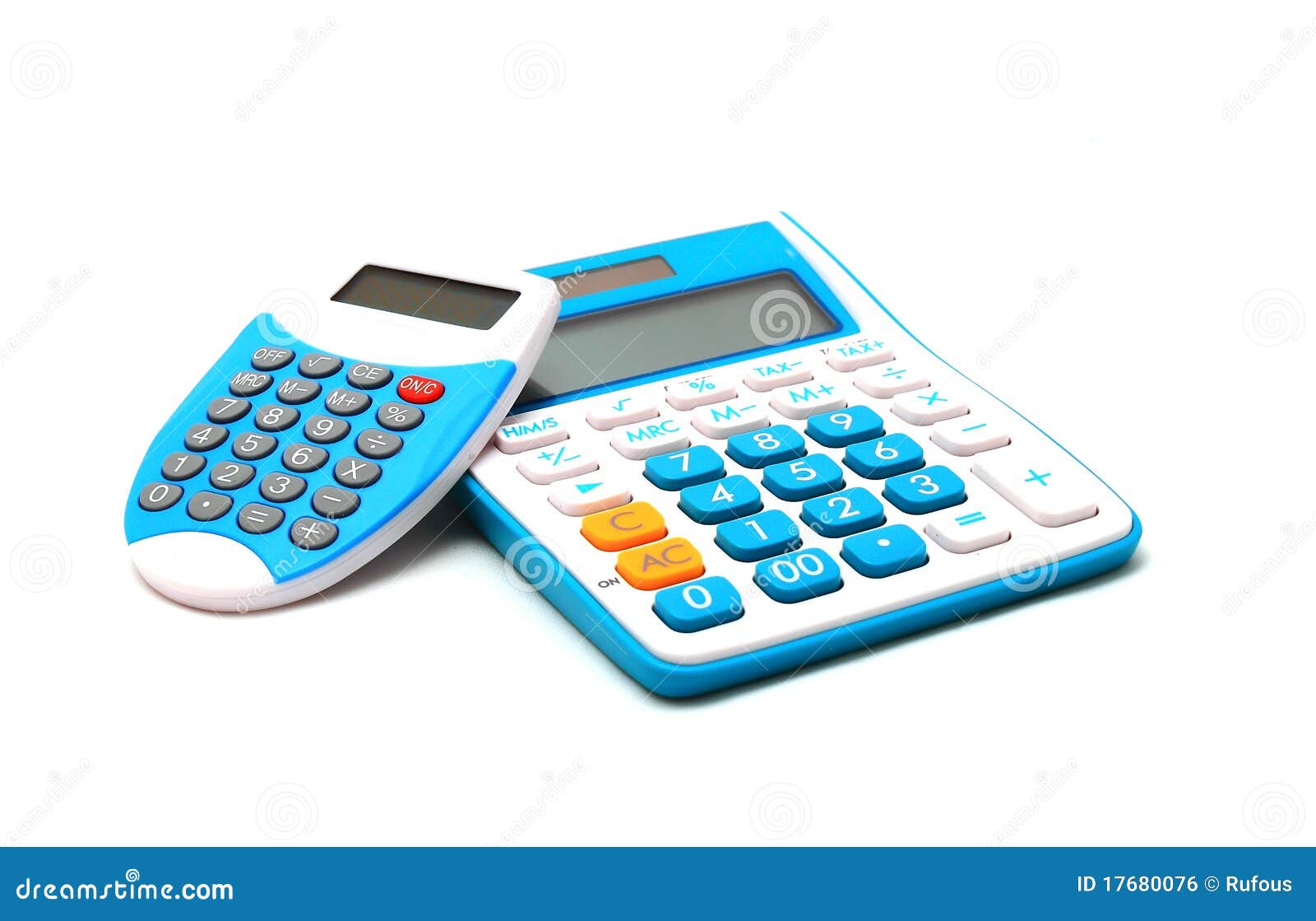 Blue Color Calculator on White Background Stock Photo Image of