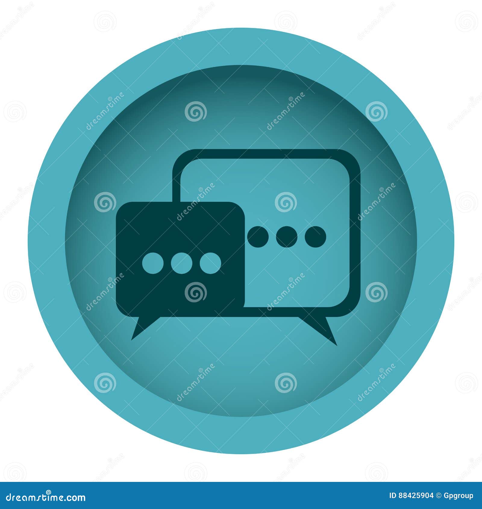 blue color circular frame with set dialog box and suspending points