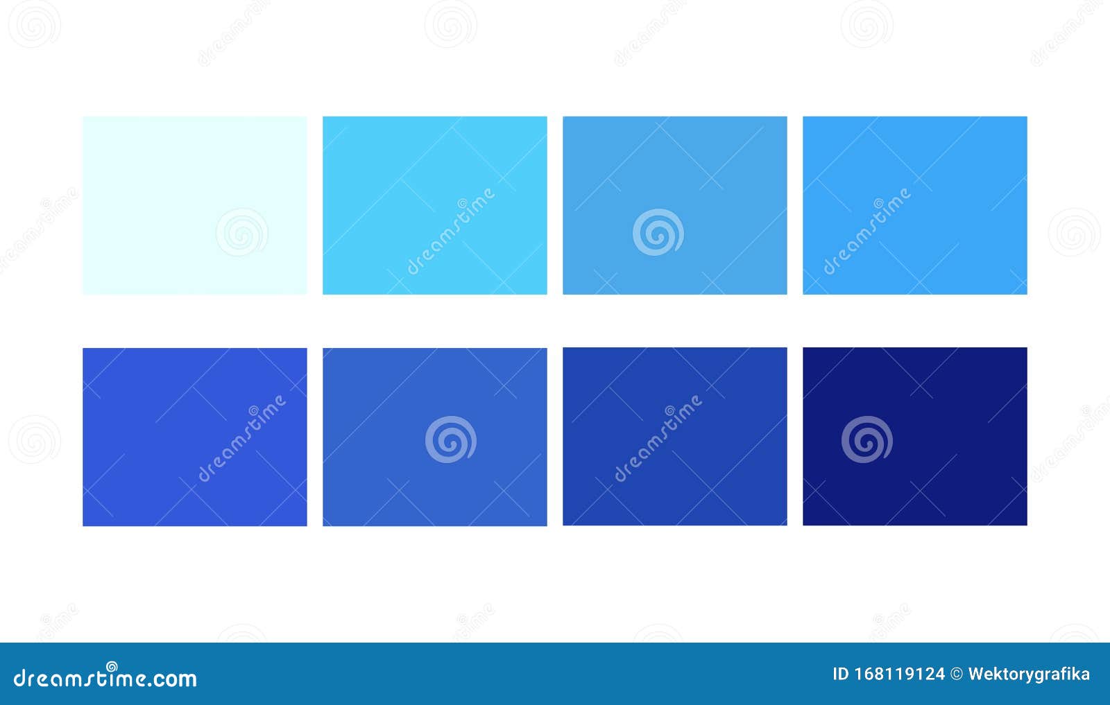 blue color libraries shade and ligths palette for cartoon . template to pick color swatches