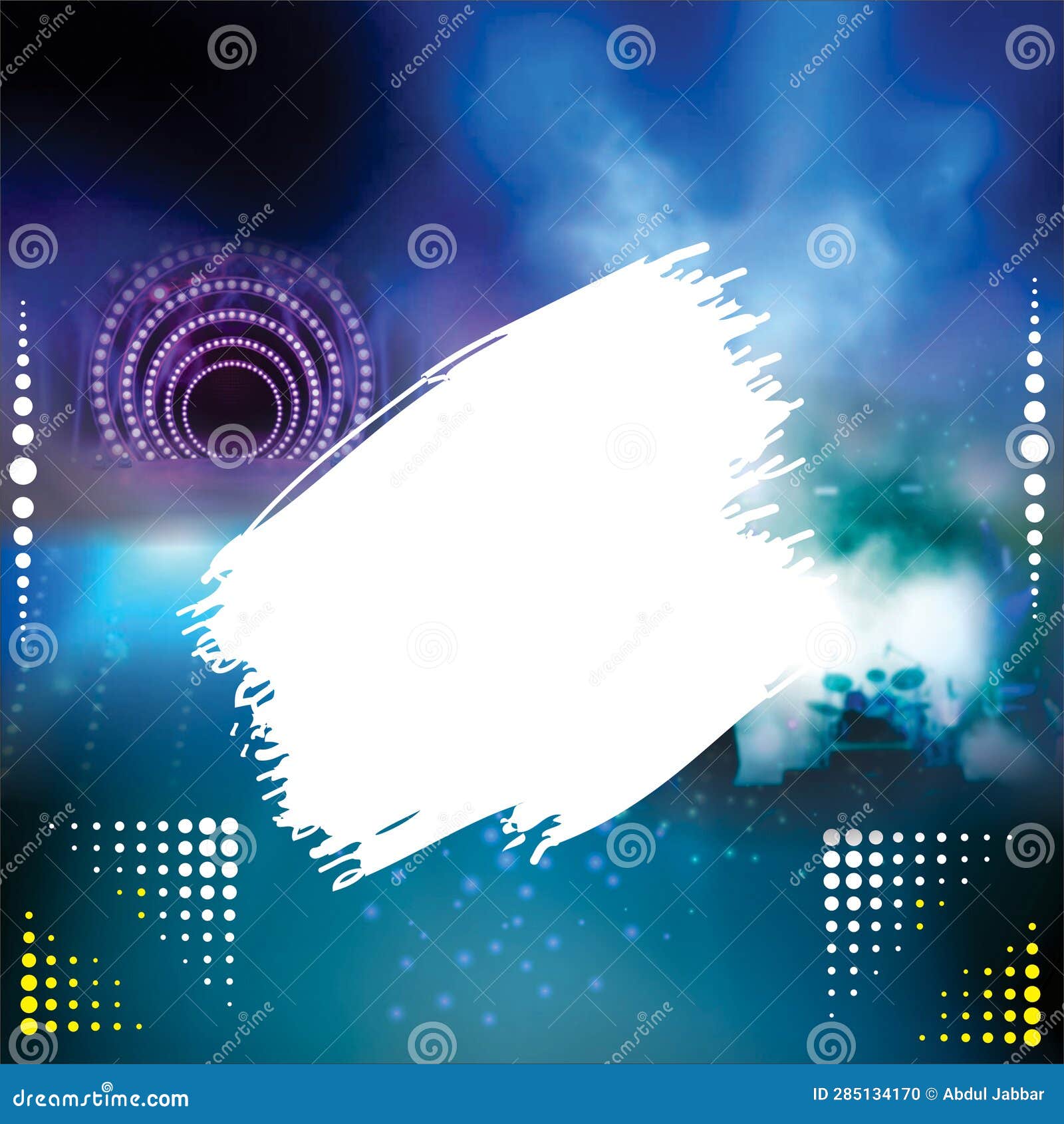 blue color music texture abstract background with white yellow dots 