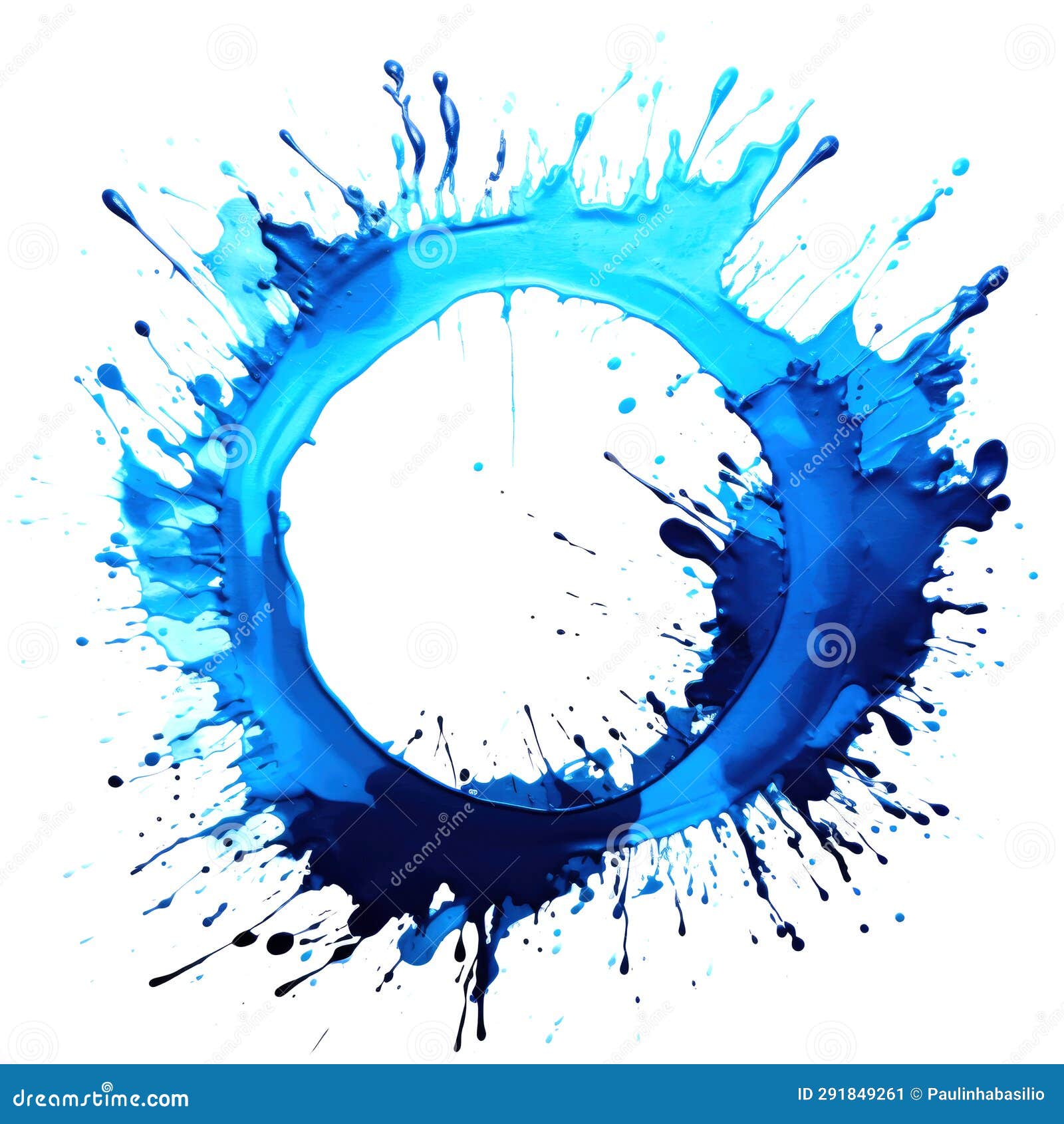 ai generated ring circular d paint splatter on a white  background.