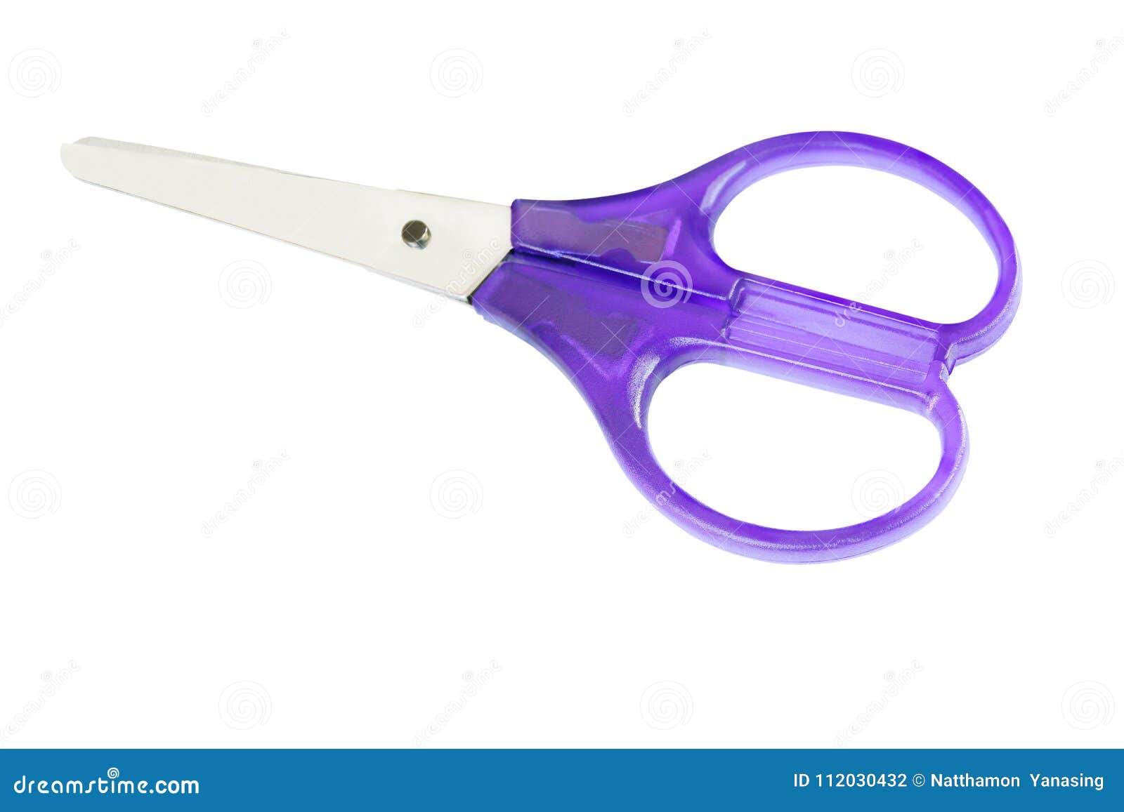 Blue Color Scissors Isolated on White Background. Stock Photo Image
