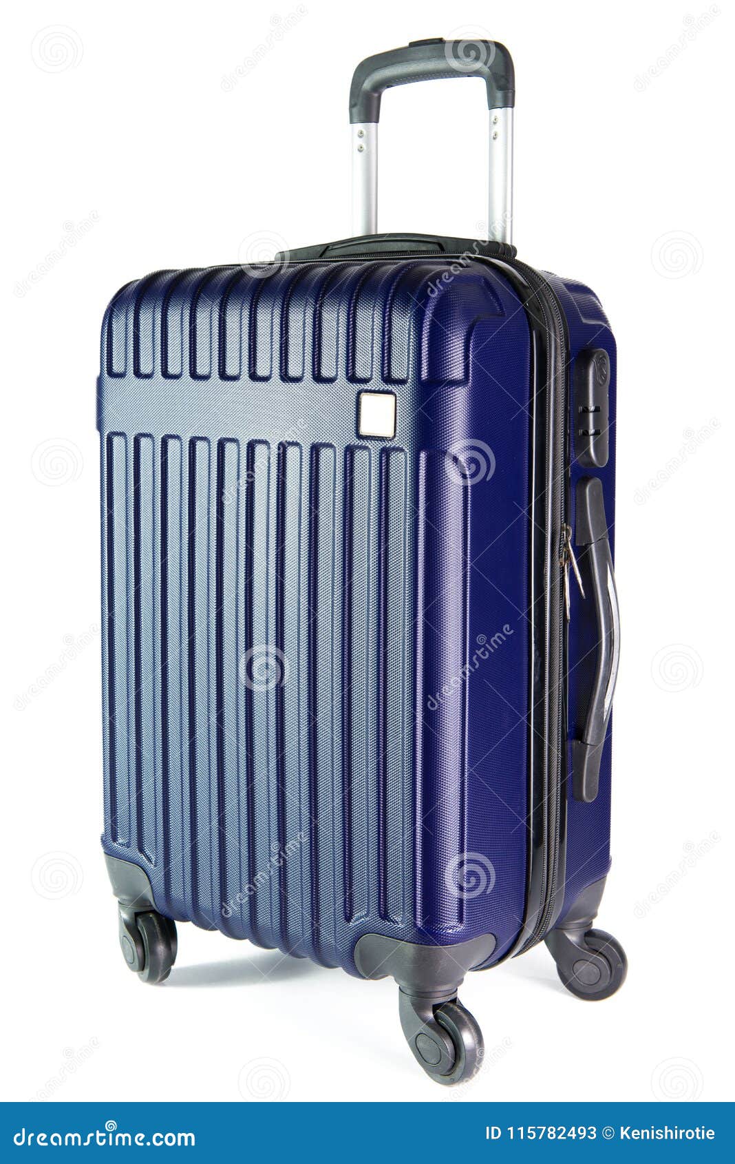 Blue Travel Luggage Isolated on White Background Stock Image - Image of ...