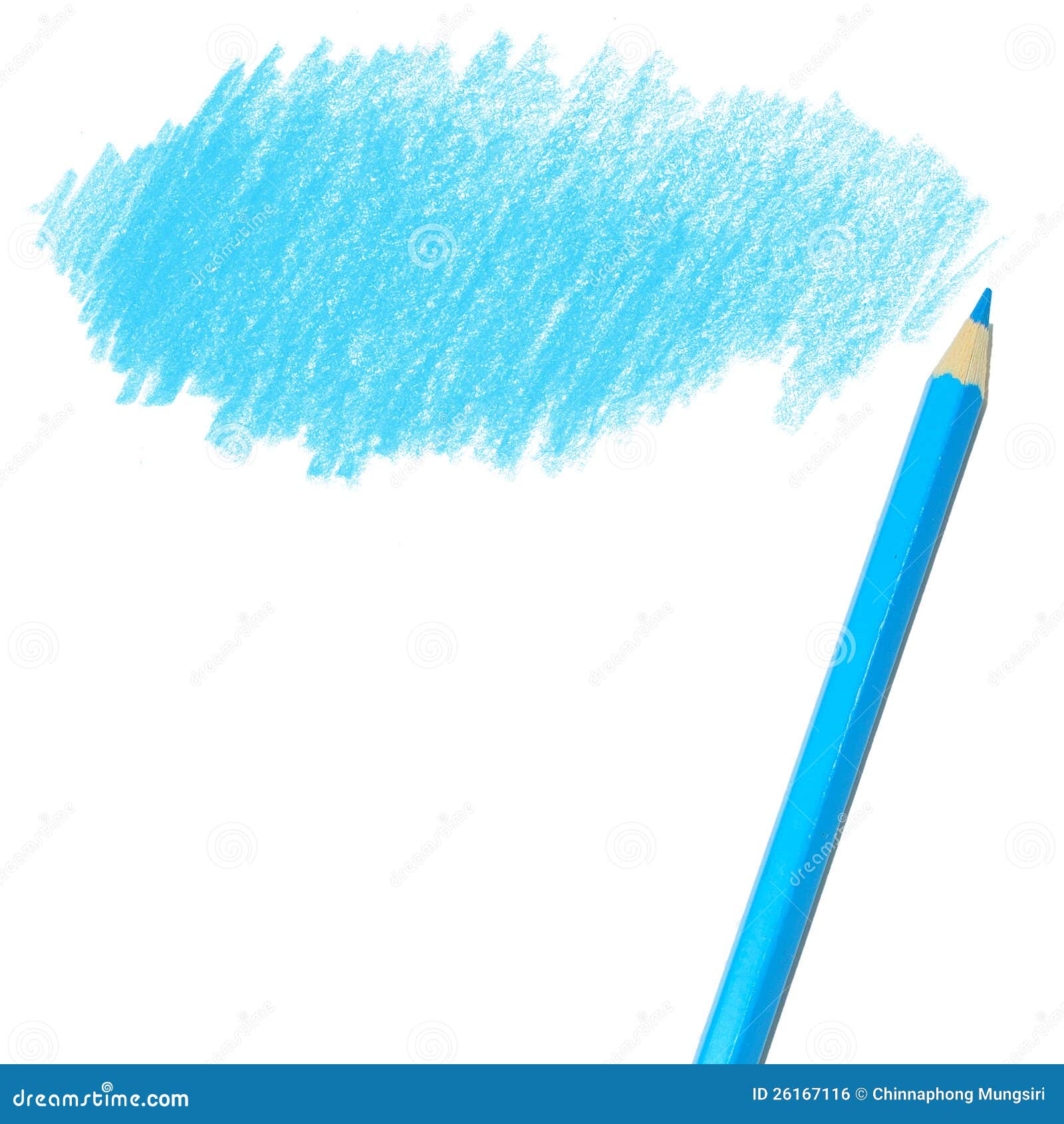 Blue Colored Pencil Drawing Stock Photo Image of descriptive