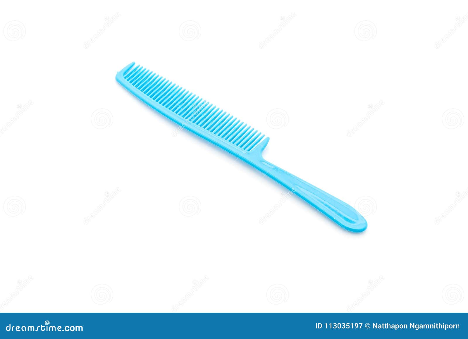 Blue comb on white stock image. Image of hair, background 113035197