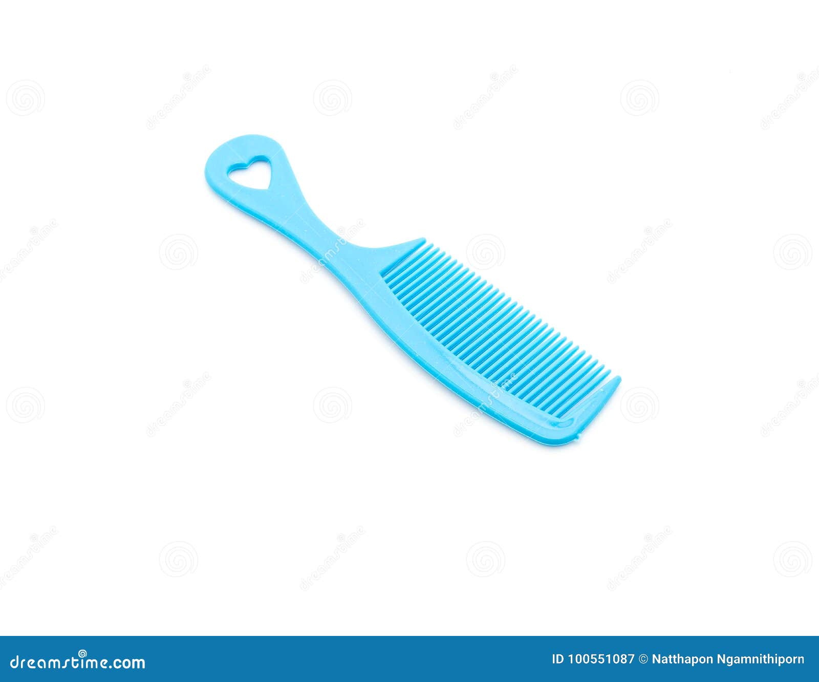 Blue comb on white stock image. Image of hairstyle, smiling 100551087
