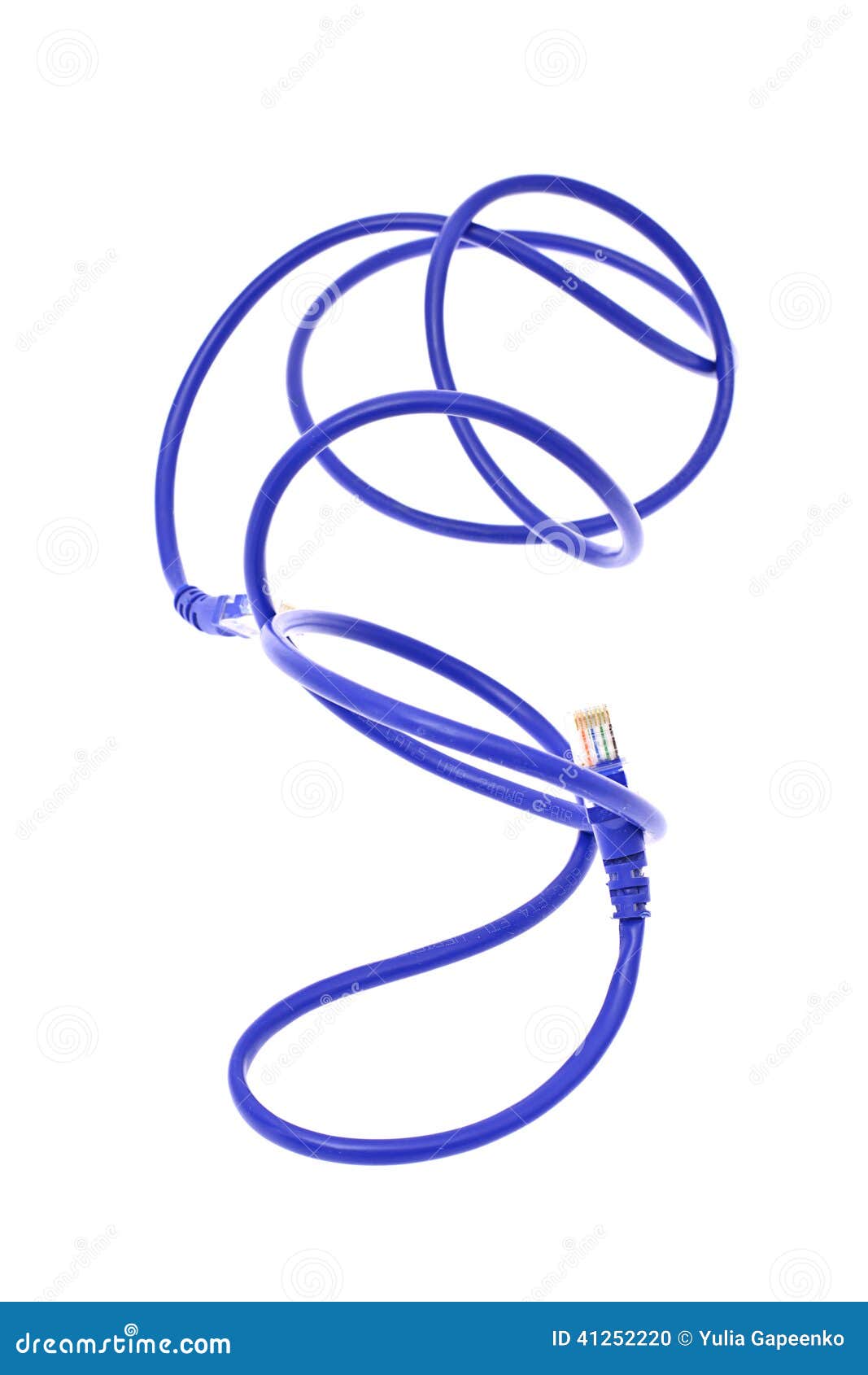 Blue Computer Cable RJ45 Plugs. Isolated on White Stock Illustration
