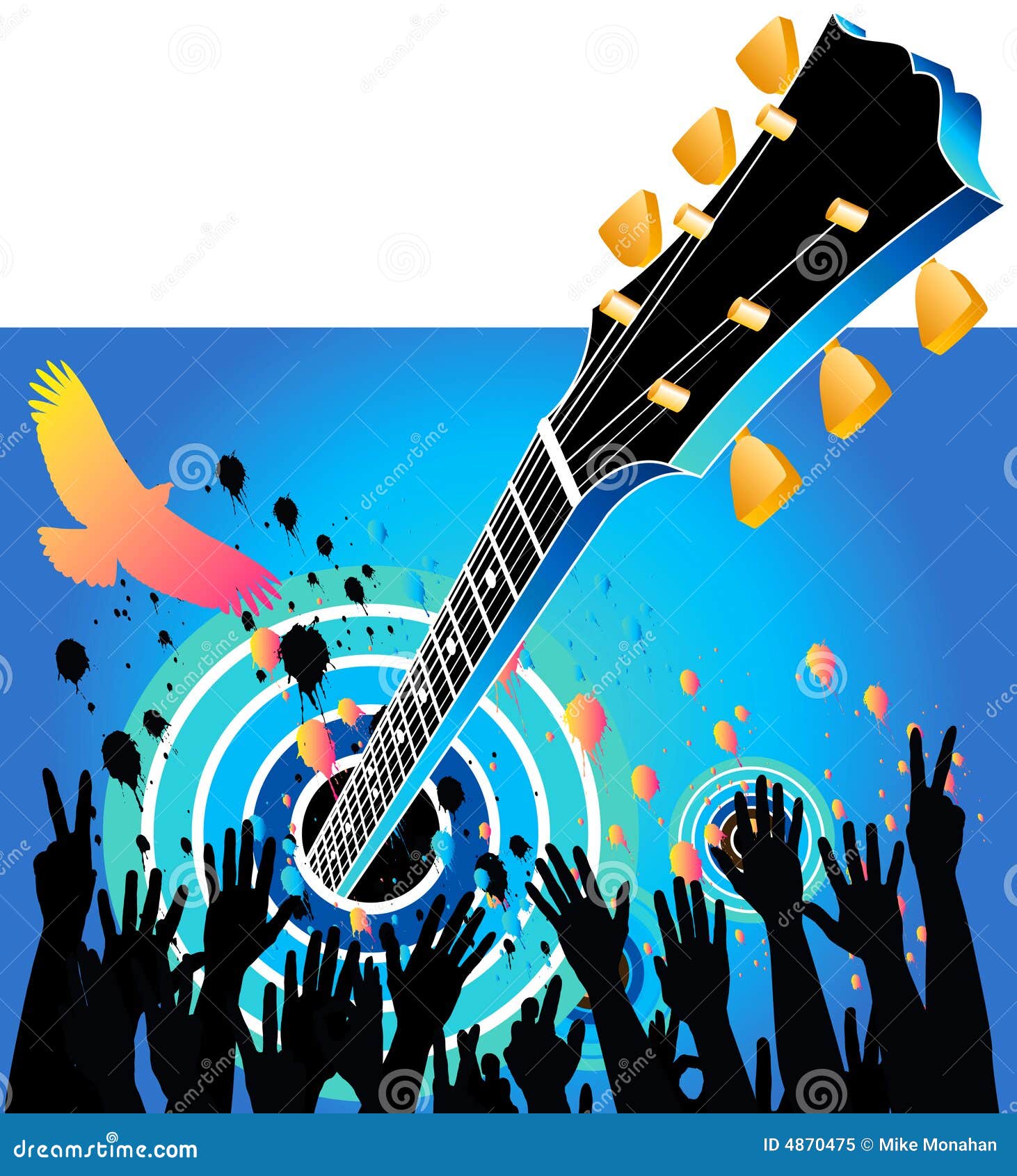 Blue Concert Music Background Stock Vector - Illustration of gradient,  playing: 4870475