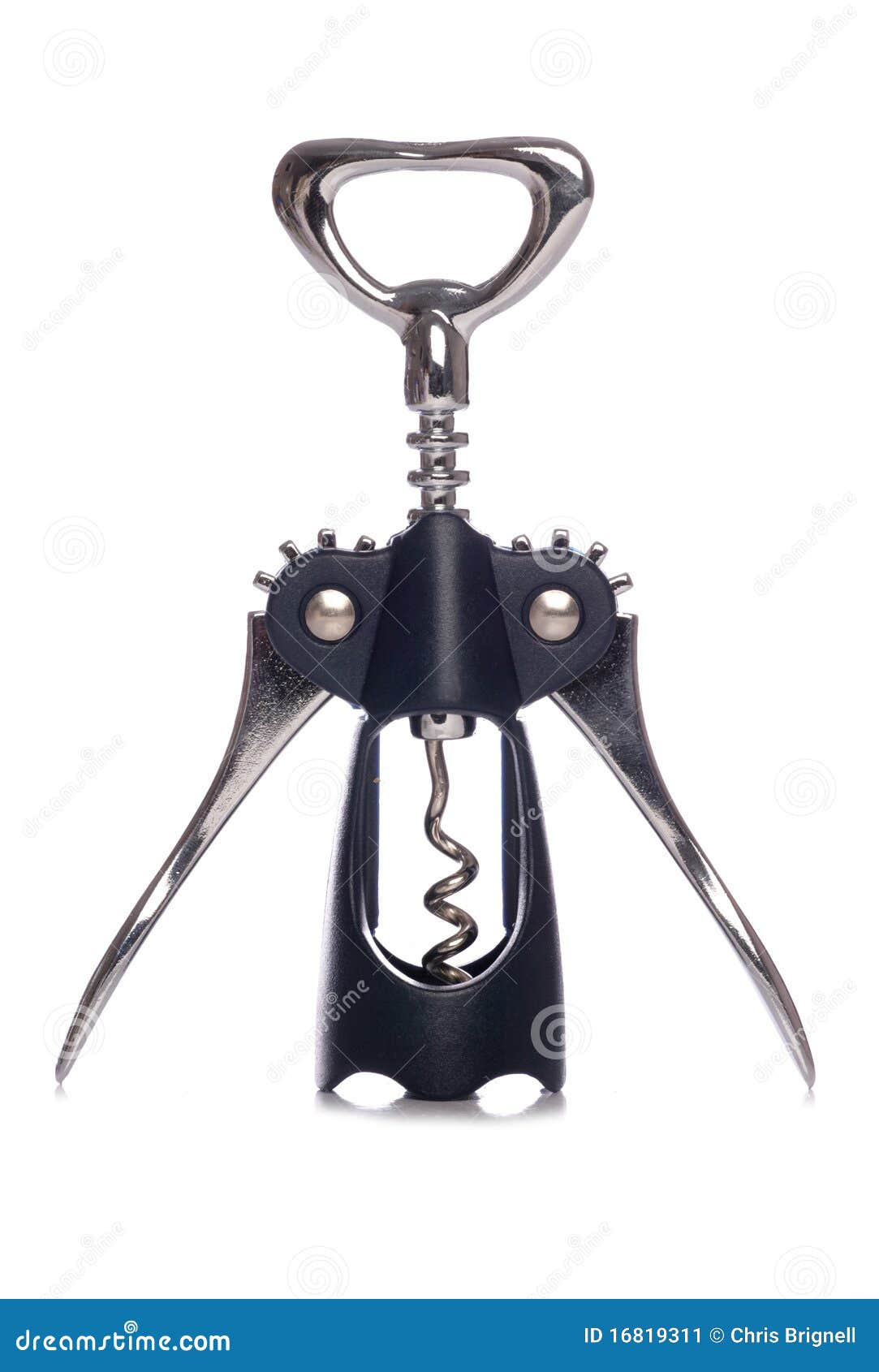 Blue corkscrew stock image. Image of studio, bottle, white 16819311