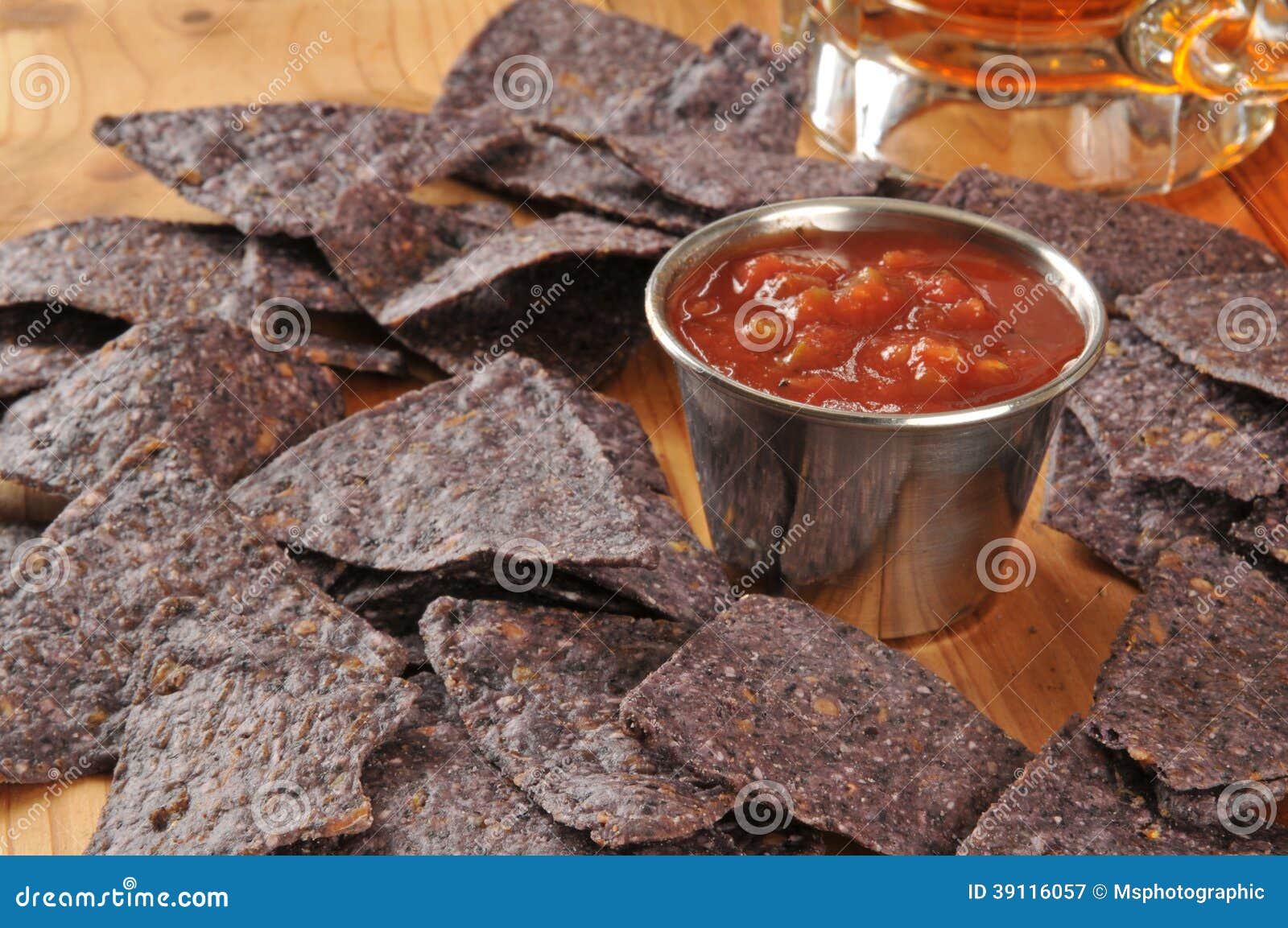Blue corn tortilla chips stock image. Image of organic 39116057