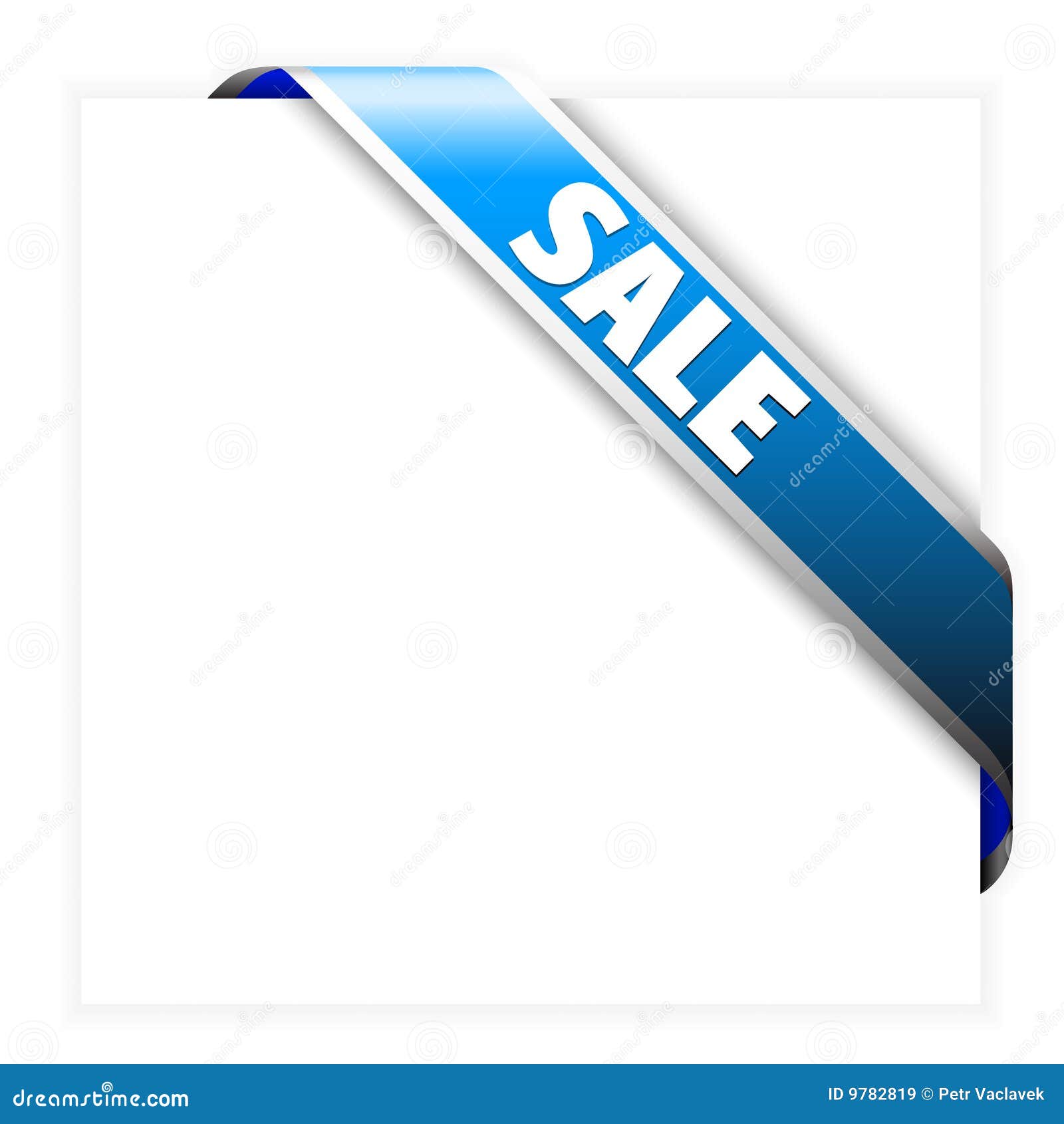 Blue corner sale ribbon stock vector. Illustration of mark 9782819