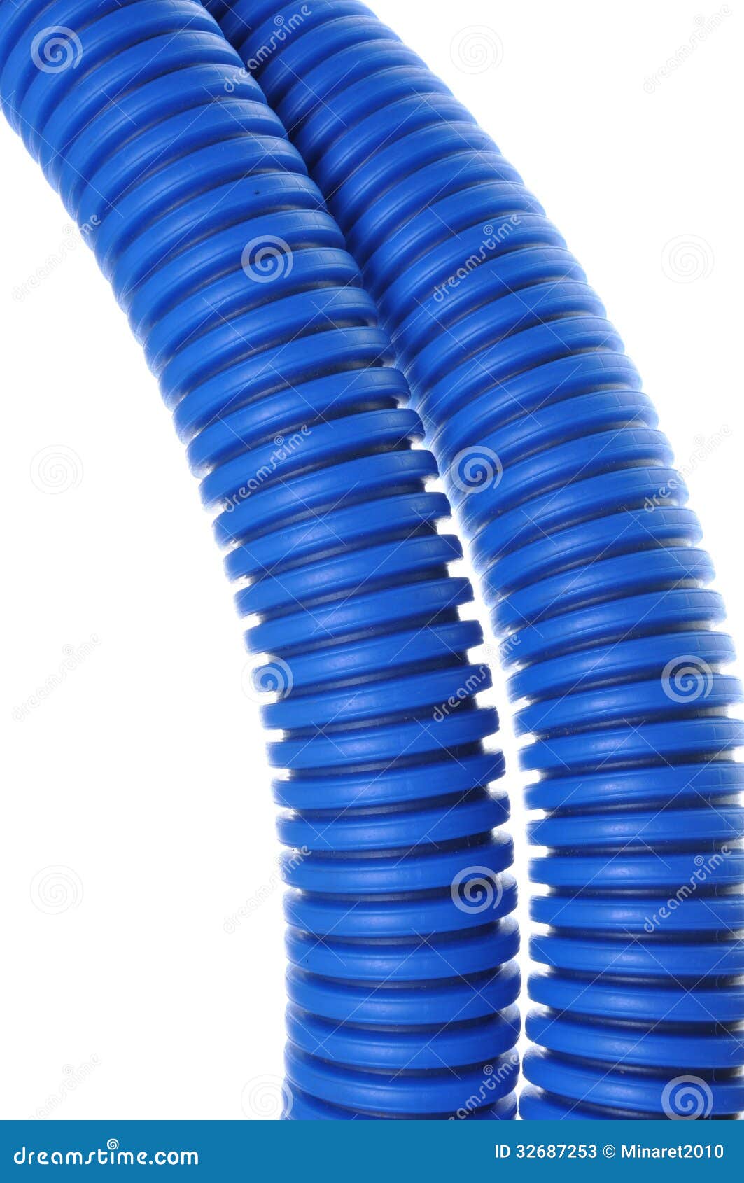 Blue Corrugated Pipe for Electrical Highvoltage Cables Stock Image