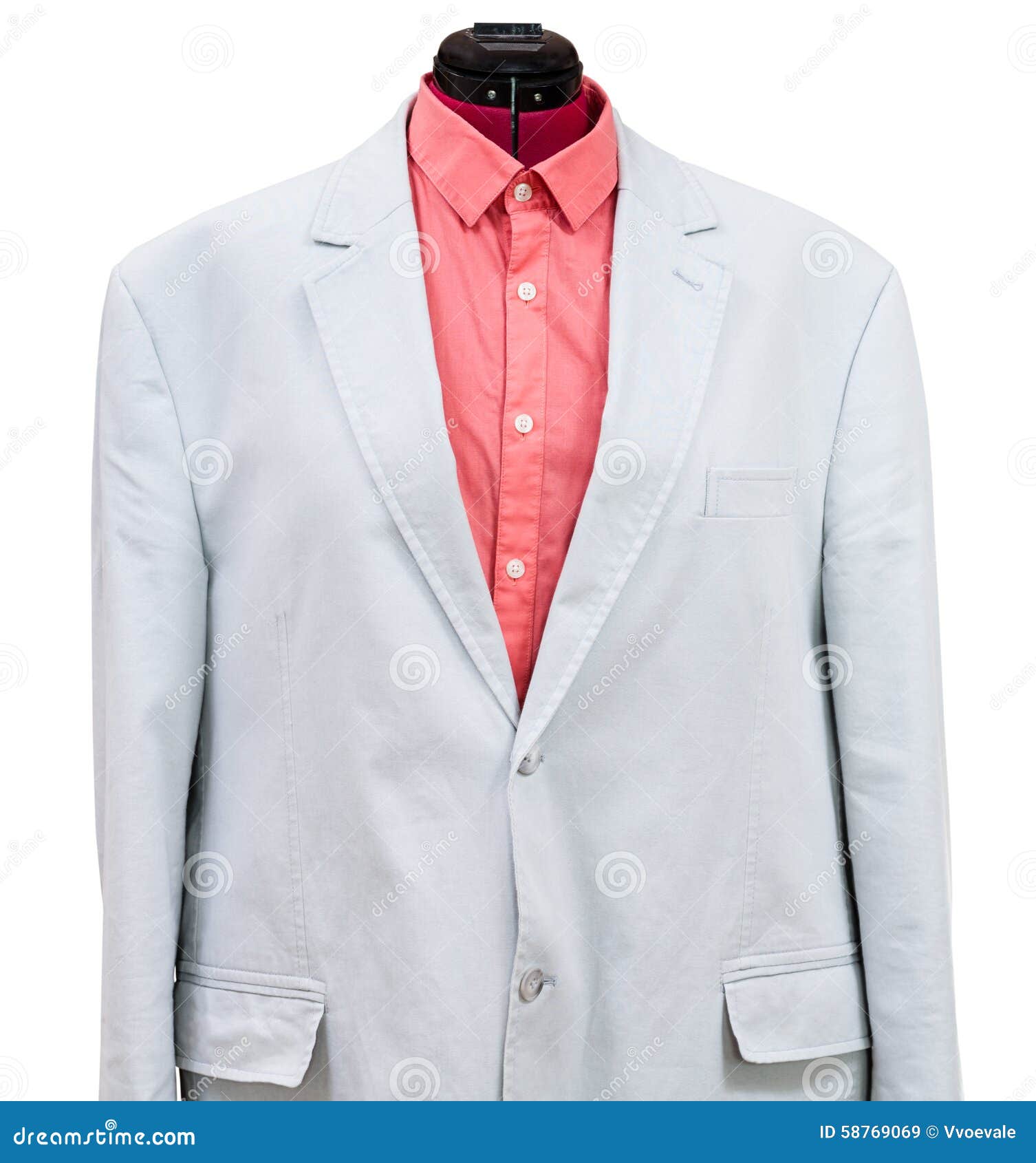Blue Cotton Jacket with Red Shirt Stock Image - Image of menswear ...