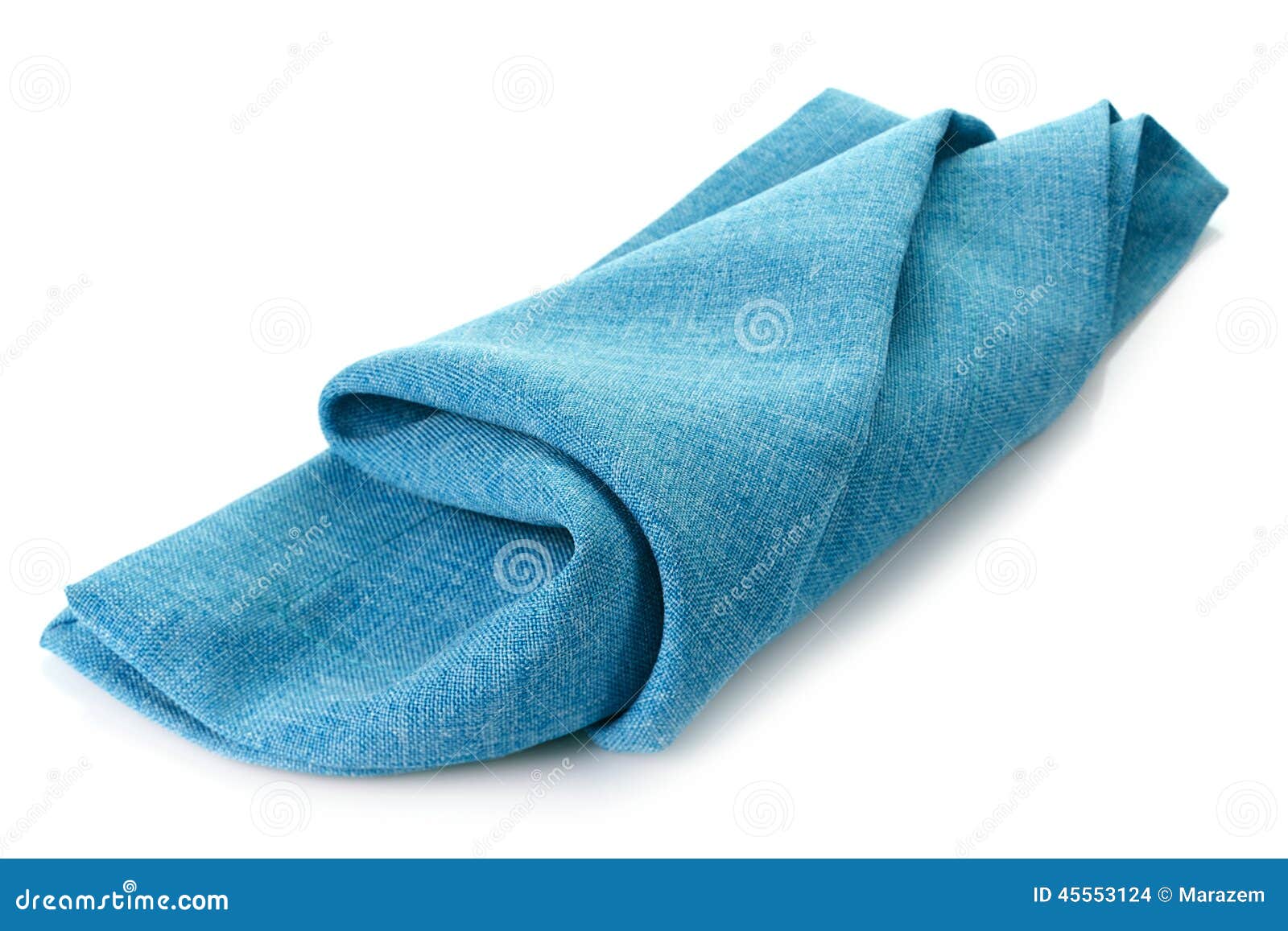 Blue cotton napkin stock photo. Image of clean, single 45553124