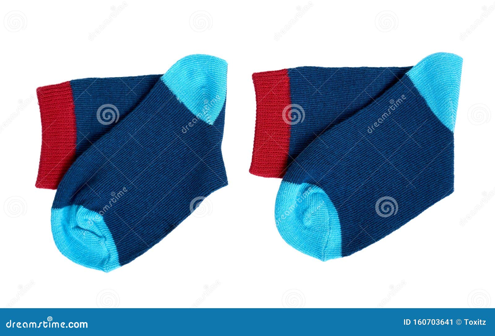 Blue Cotton Socks, Kids Foot Clothing. Cute Childs Wear Stock Image ...